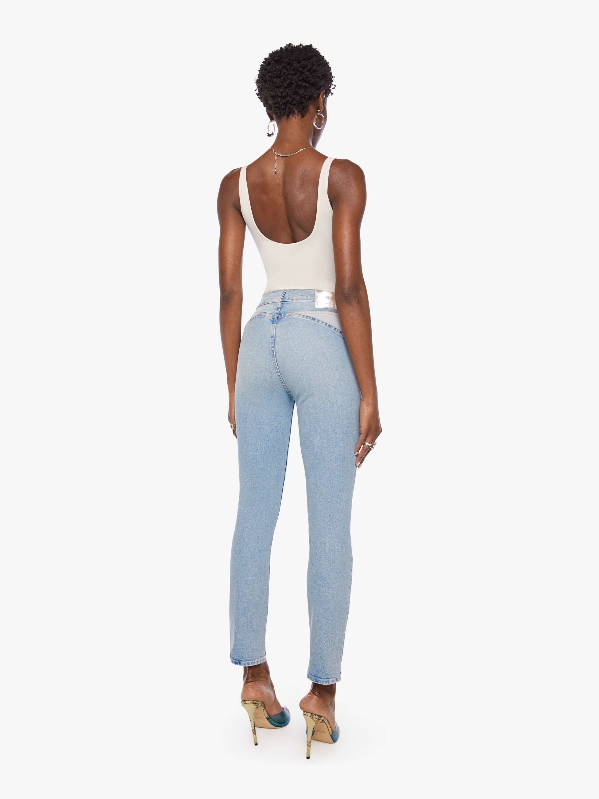 Mother Dazzler Hover Straight Jeans Dancercise Blau