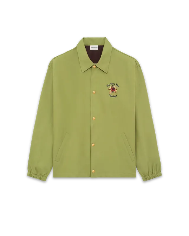 Drôle De Monsieur Outerwear Slogan Rose Jacke Oliv Baumwolle