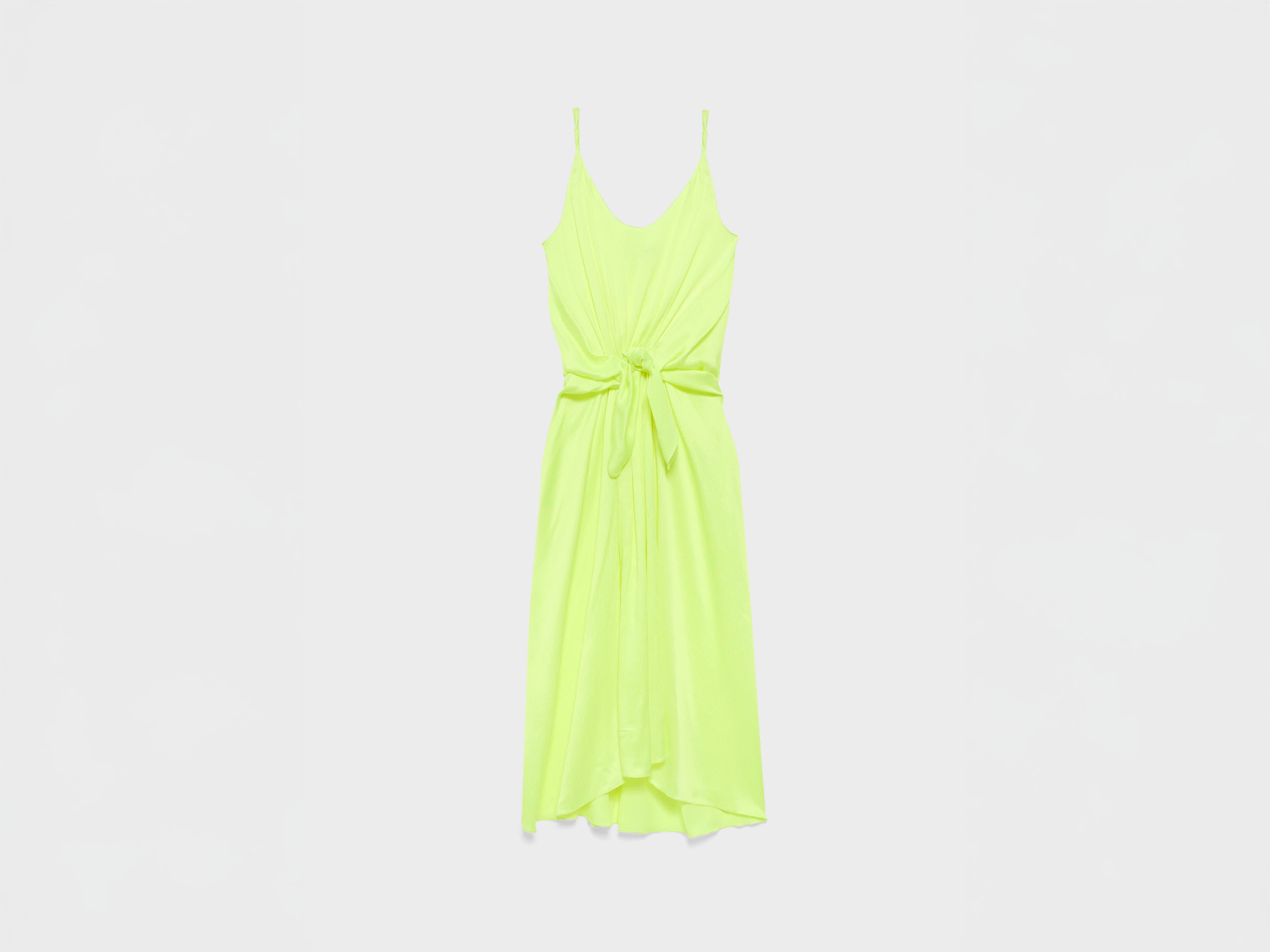 J.W.Anderson Knotted Waist Kleid Fluro Gelb Seide