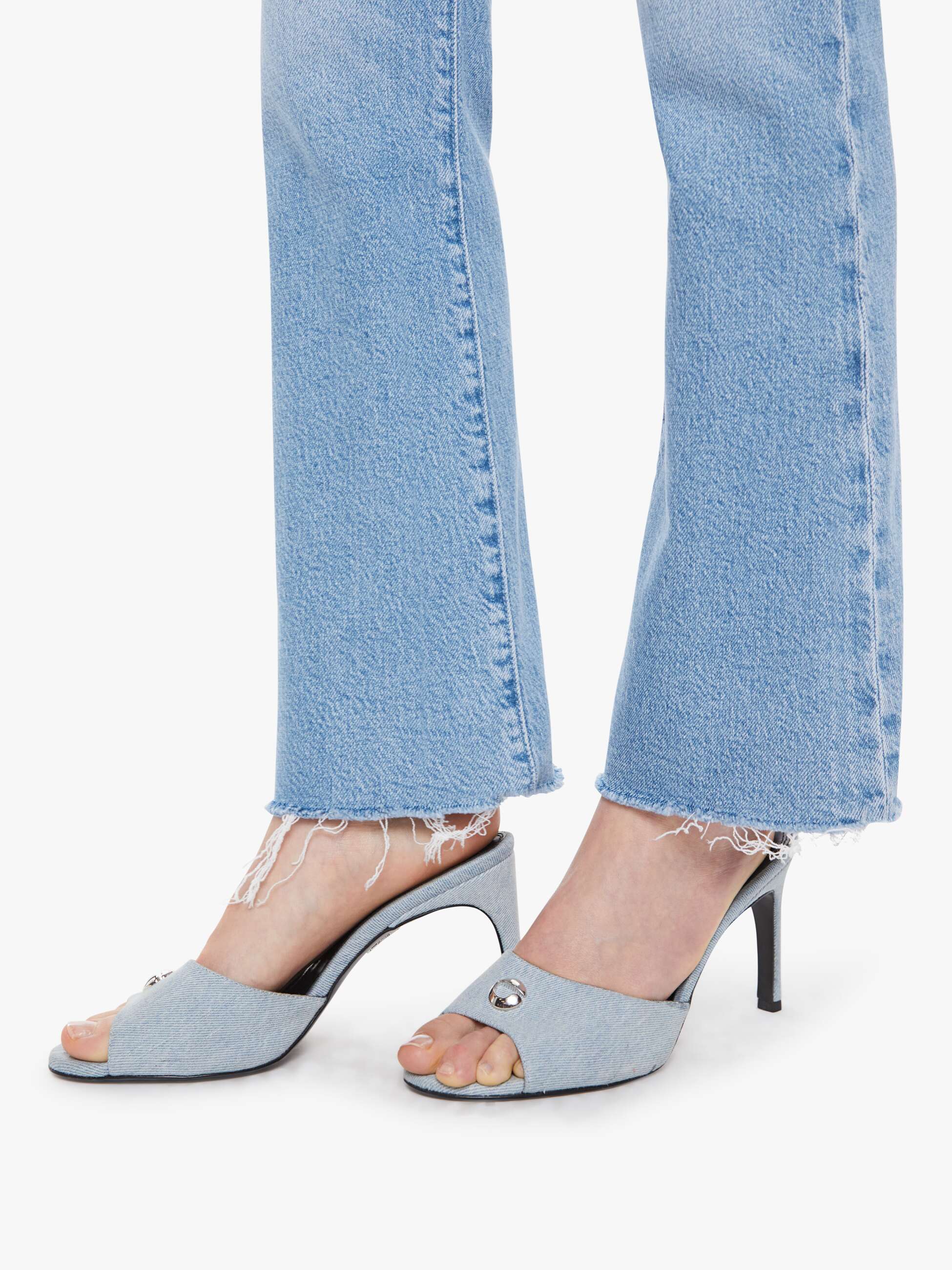 Mother The Hustler Ankle Fray Jeans Sow Surreal Flare