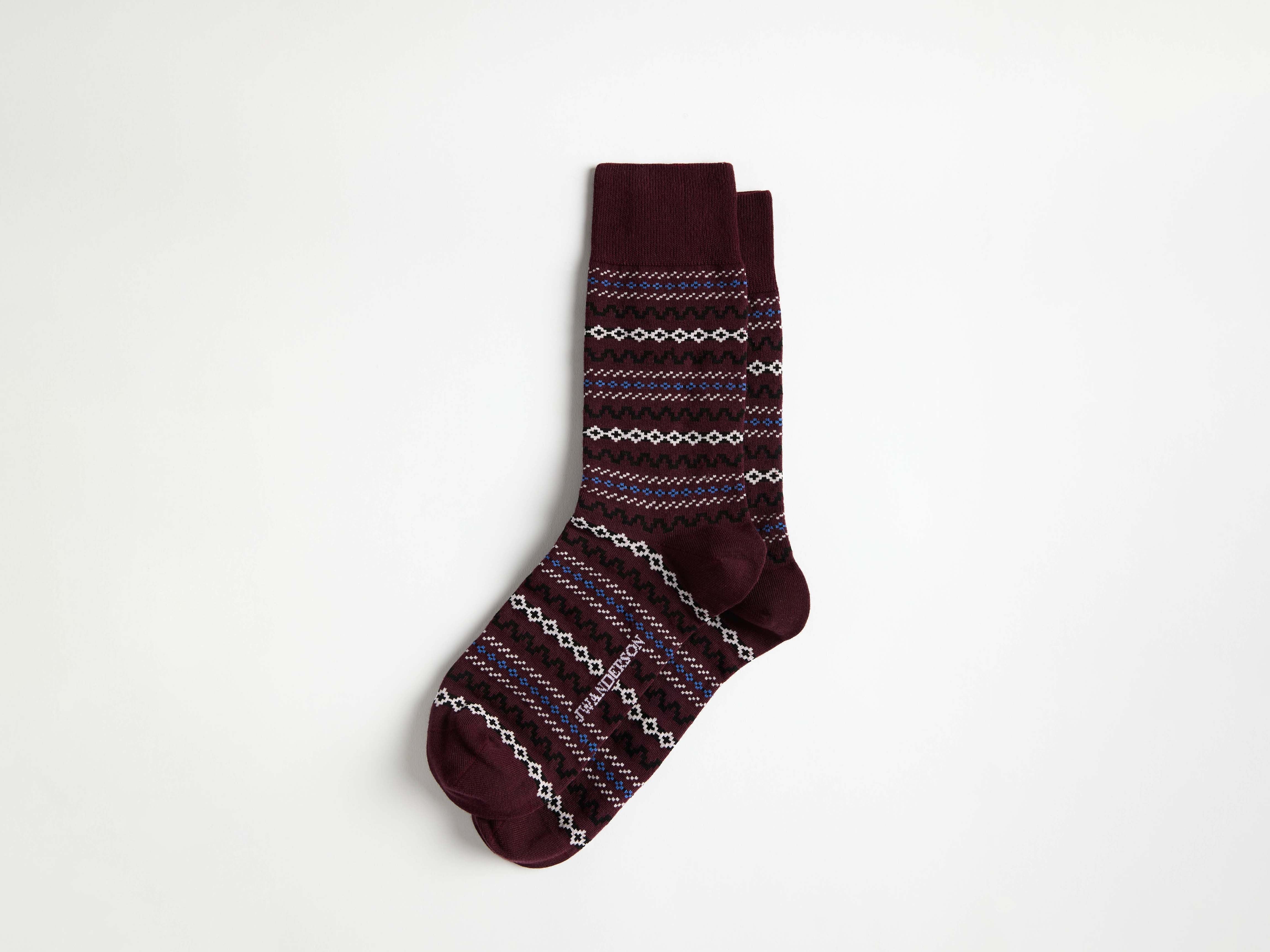 J.W.Anderson Fairisle Socken Schwarz Jacquard