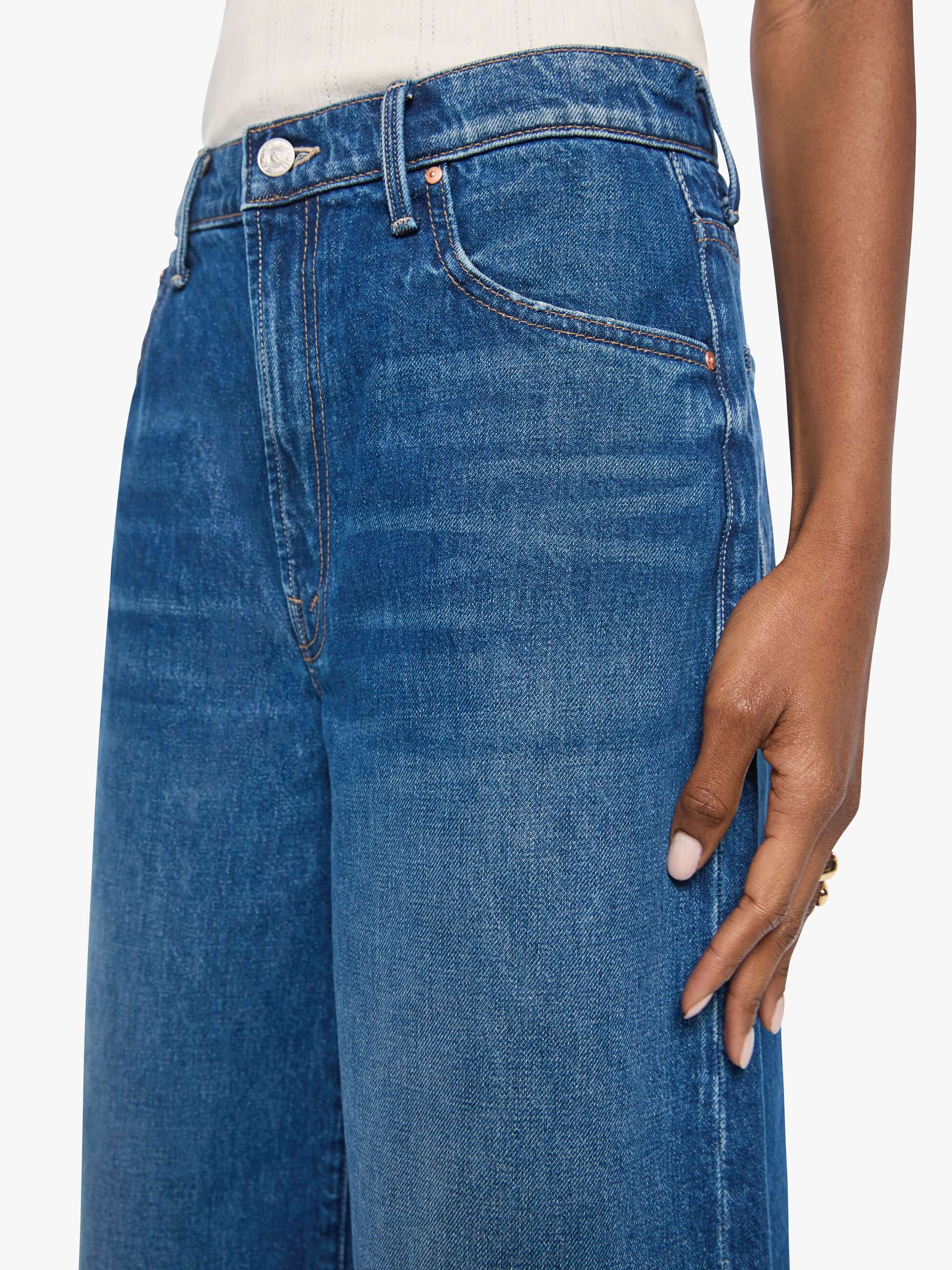 MOTHER Whole Lot Zip Shorts Call Me Wild Mittelblau