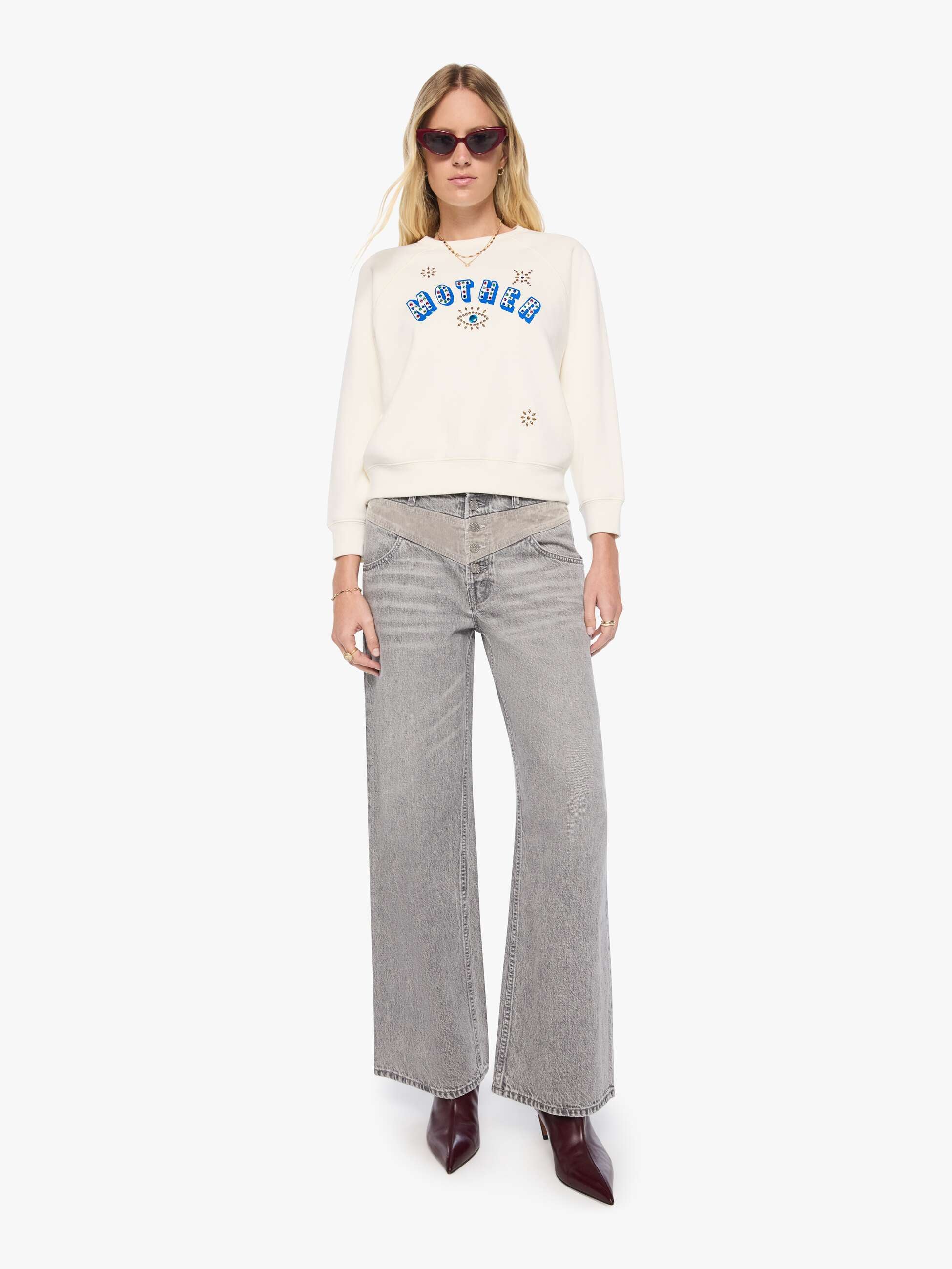 Mother The Concert Starry Eyed Sweatshirt Damen Elfenbein