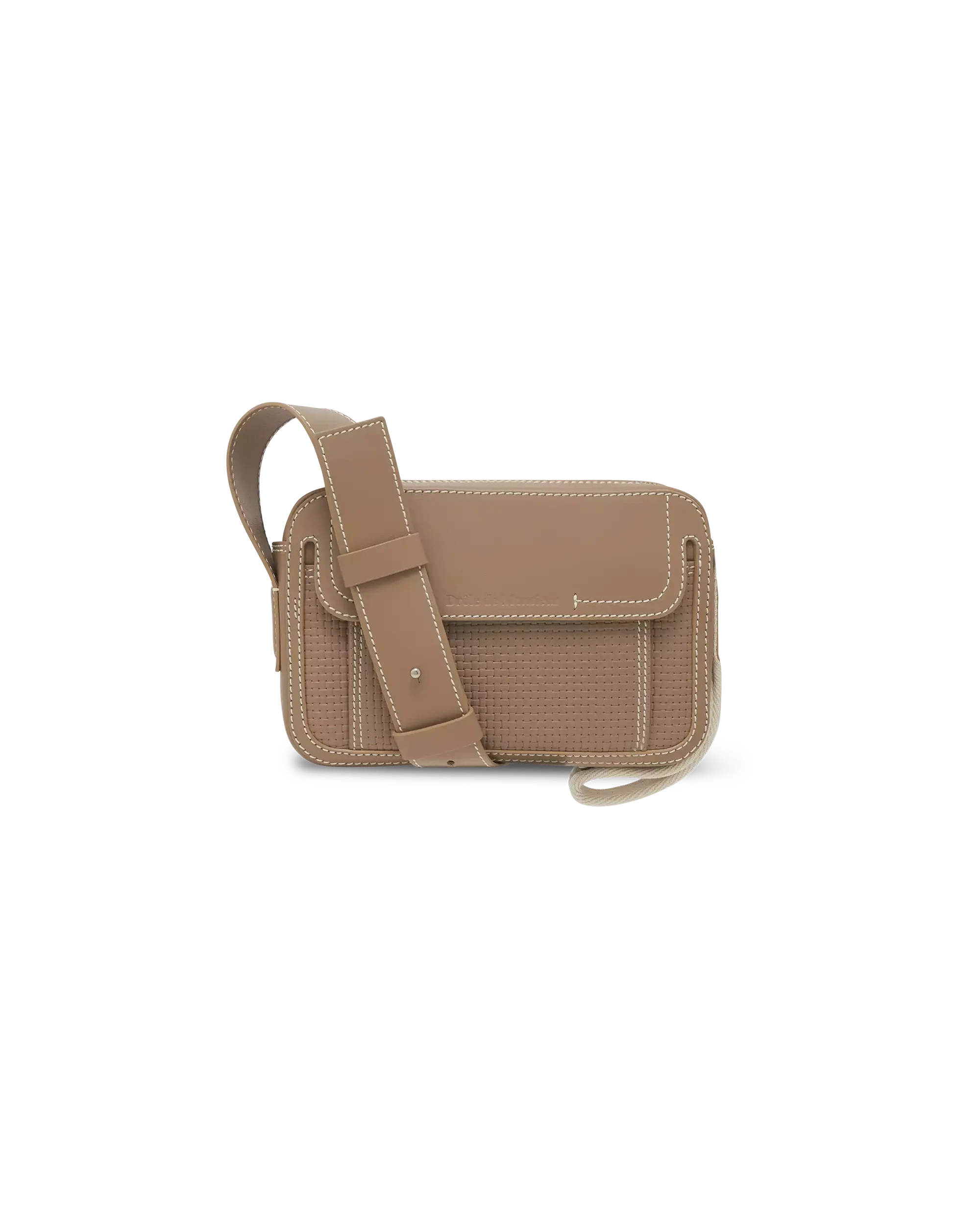 Drôle De Monsieur La Sacoche Surpiquée Tasche Creme OS Leder