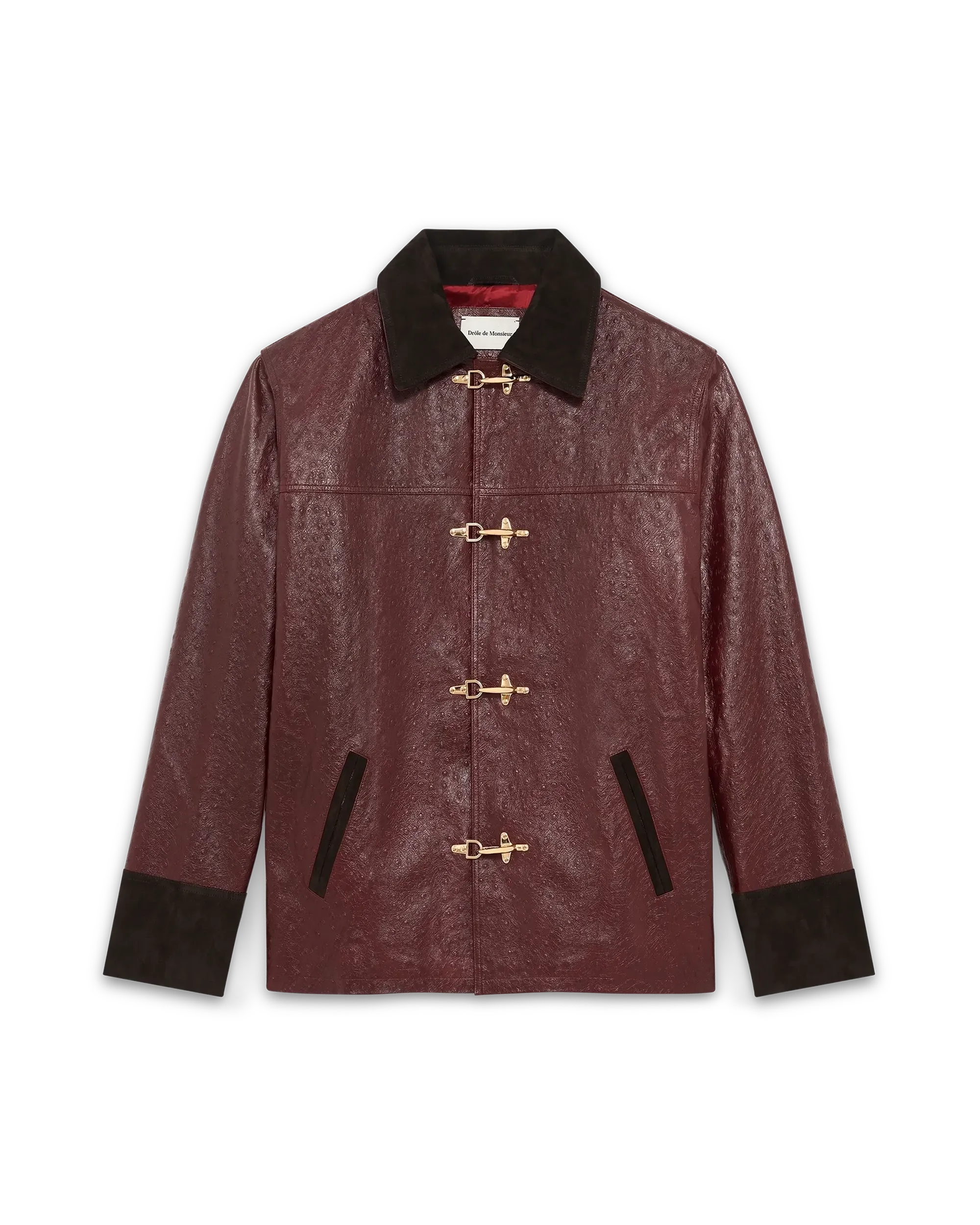 Drôle De Monsieur La Veste Cuir Lederjacke burgundy Echtleder