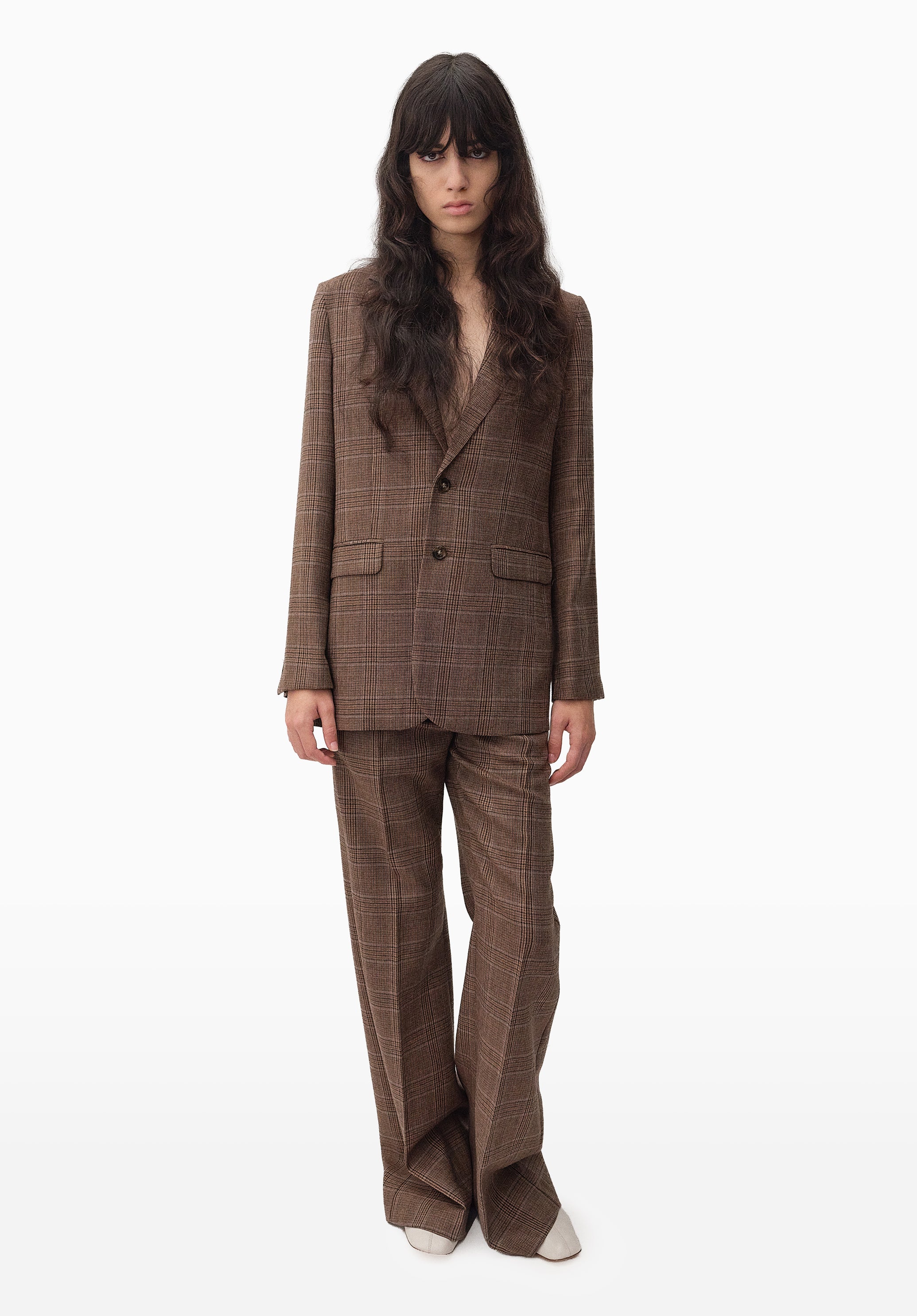 A.P.C. Braune karierte Wolljacke Damen Gr. 38