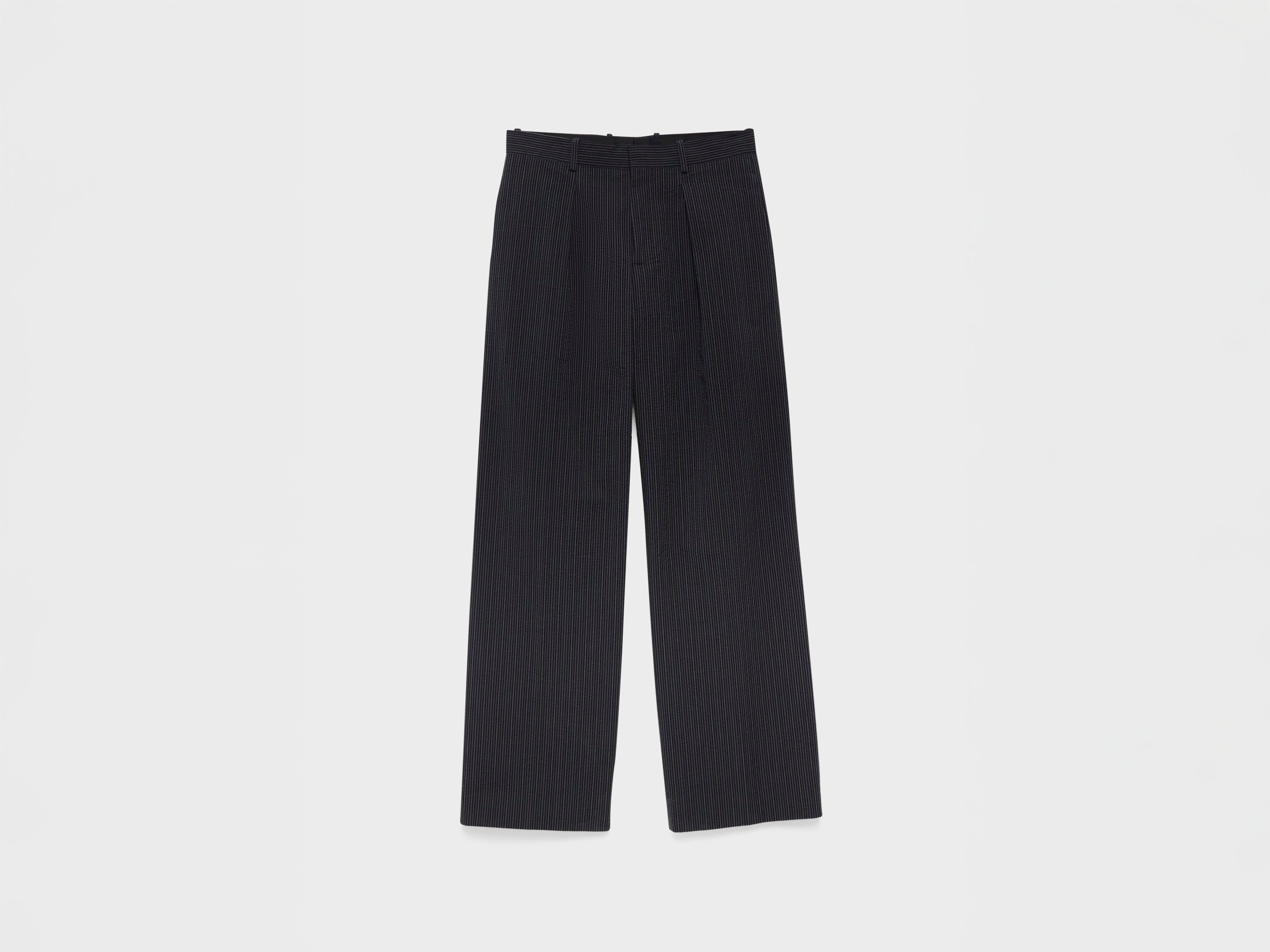 J.W.Anderson Single Pleat Hose Herren Schwarz Grau Seersucker