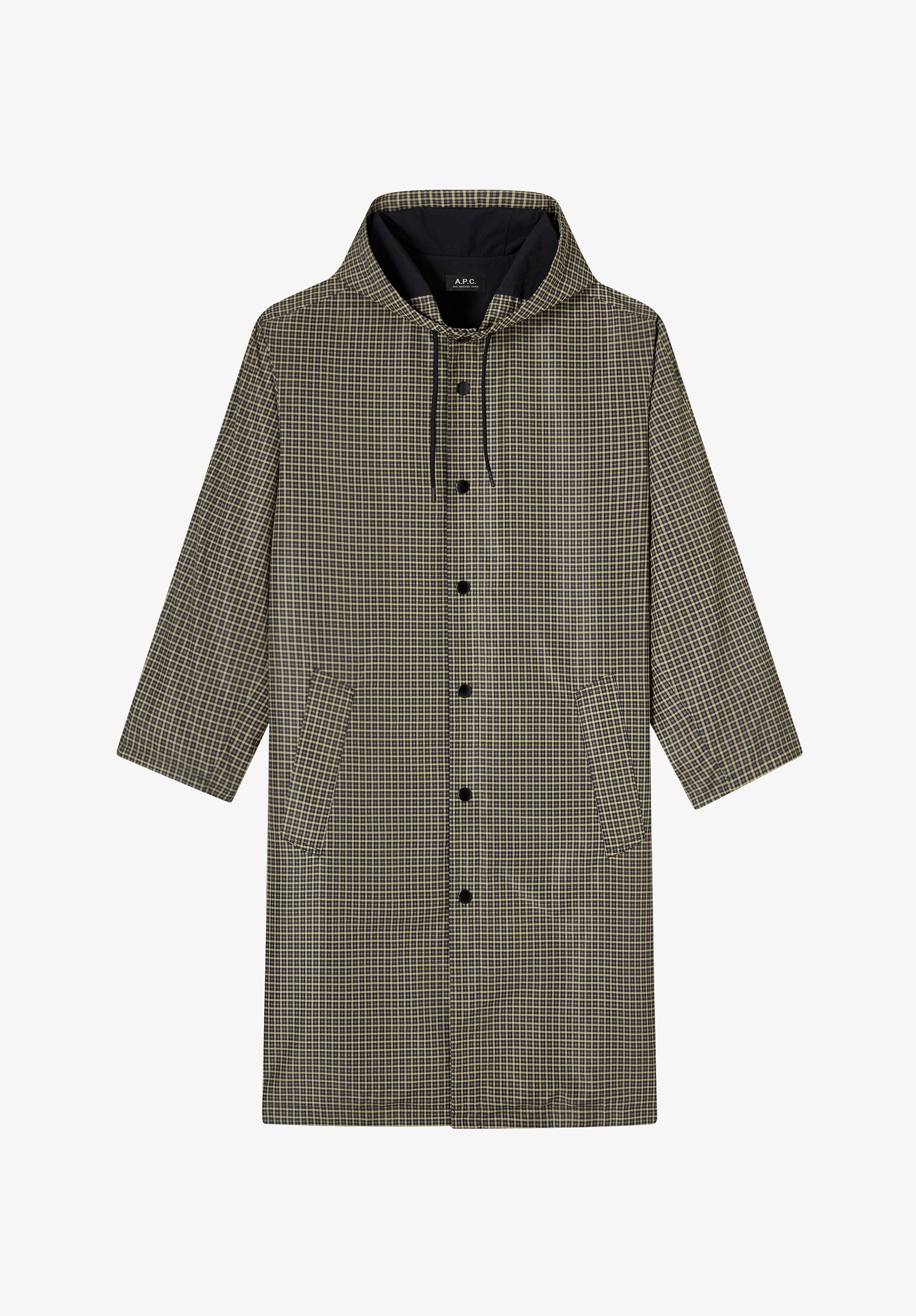 A.P.C. Lange weite khakifarbene Parka Mantel Khaki Unisex