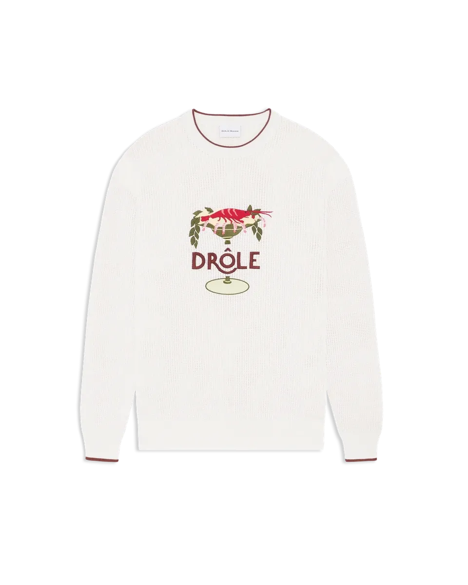 Drôle De Monsieur Maille Lobster Pullover offwhite Baumwolle