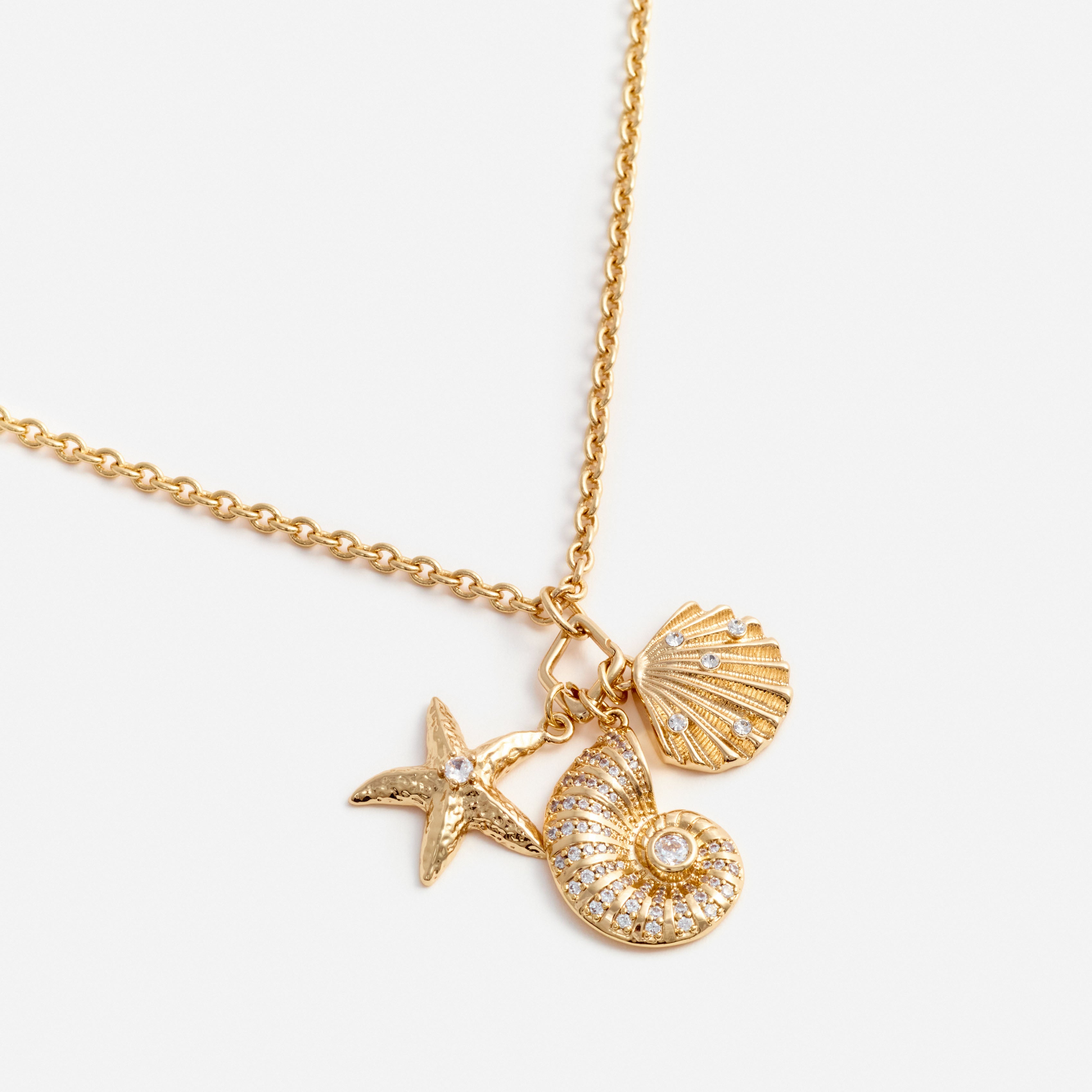 Self Portrait Jewellery Gold Multi Charm Kette Gold 41cm