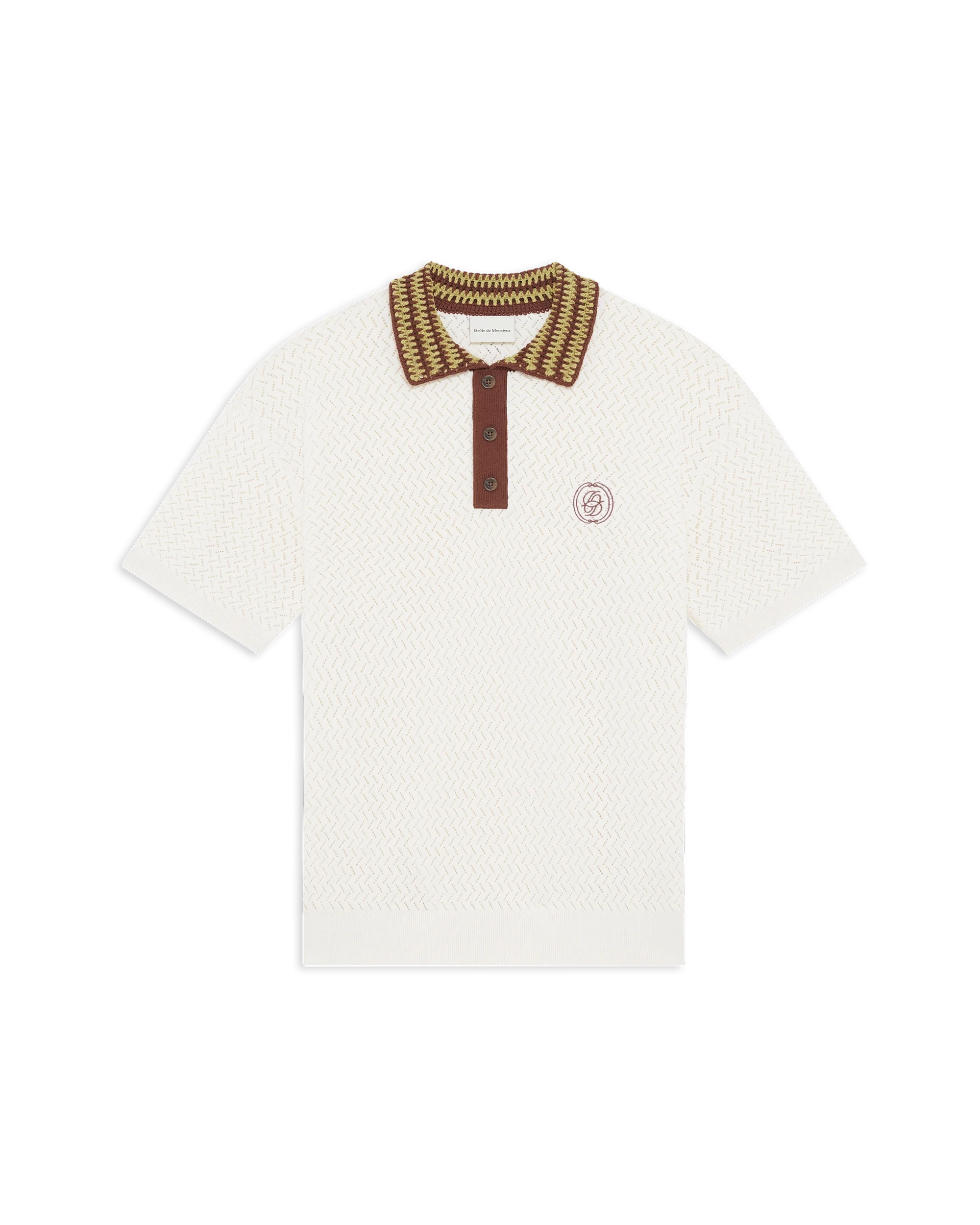 Drôle De Monsieur Polo Maille Ajouré D Poloshirt off-white Baumwolle