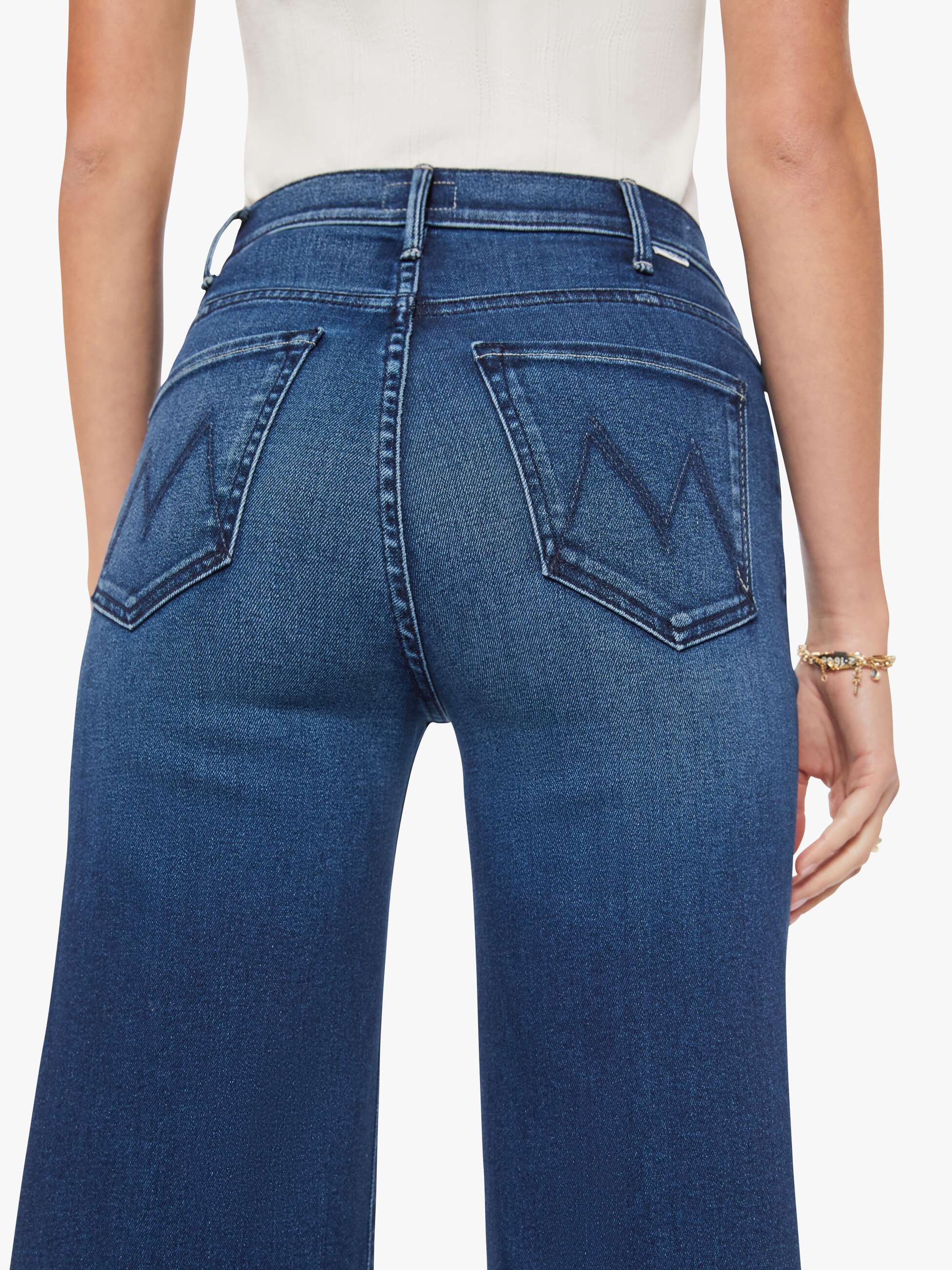 MOTHER Denim Hustler Roller Sneak Jeans Homecoming High Wide Leg