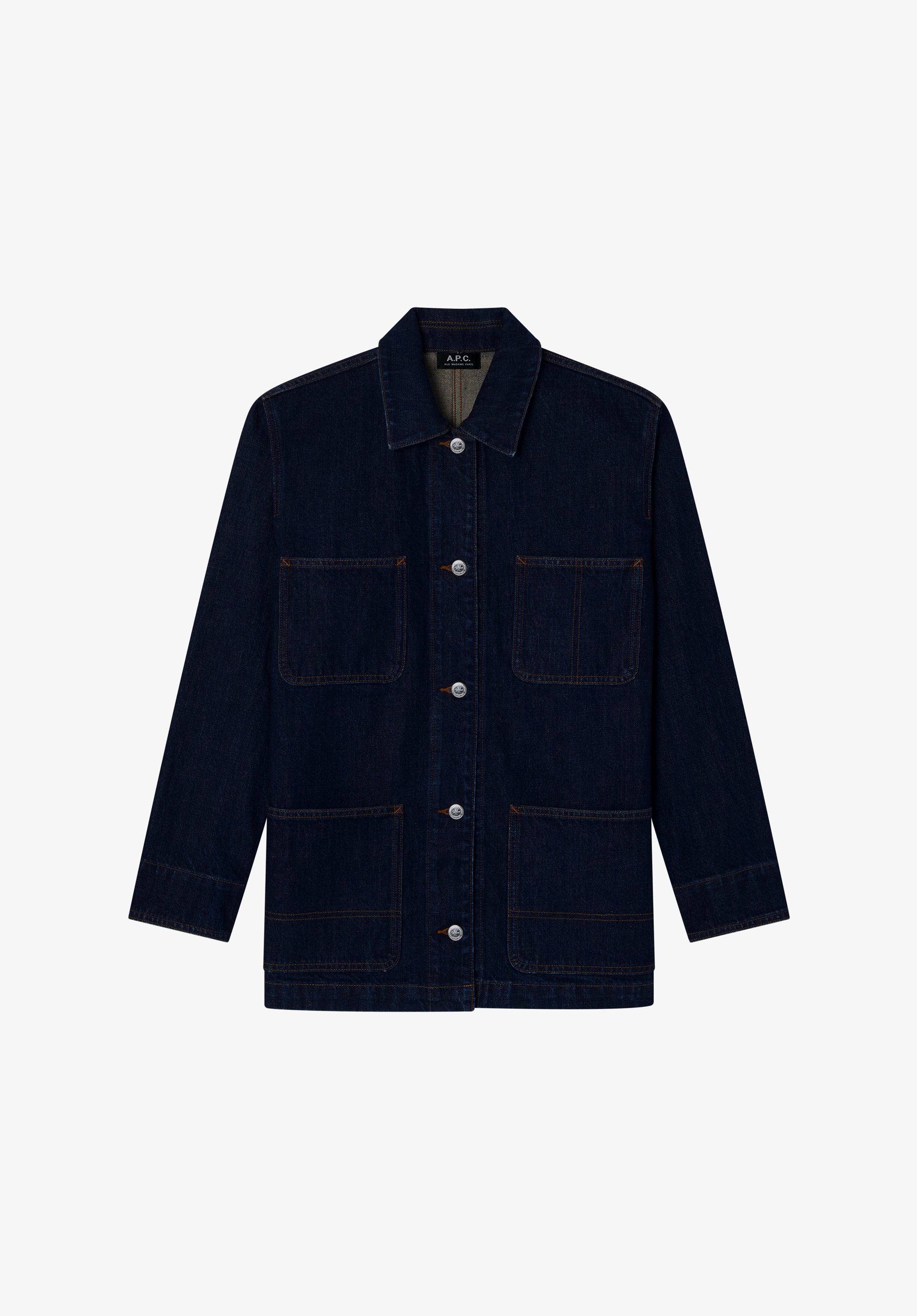 A.P.C. Workwear-Jacke Indigo-Denim recycelte Baumwolle