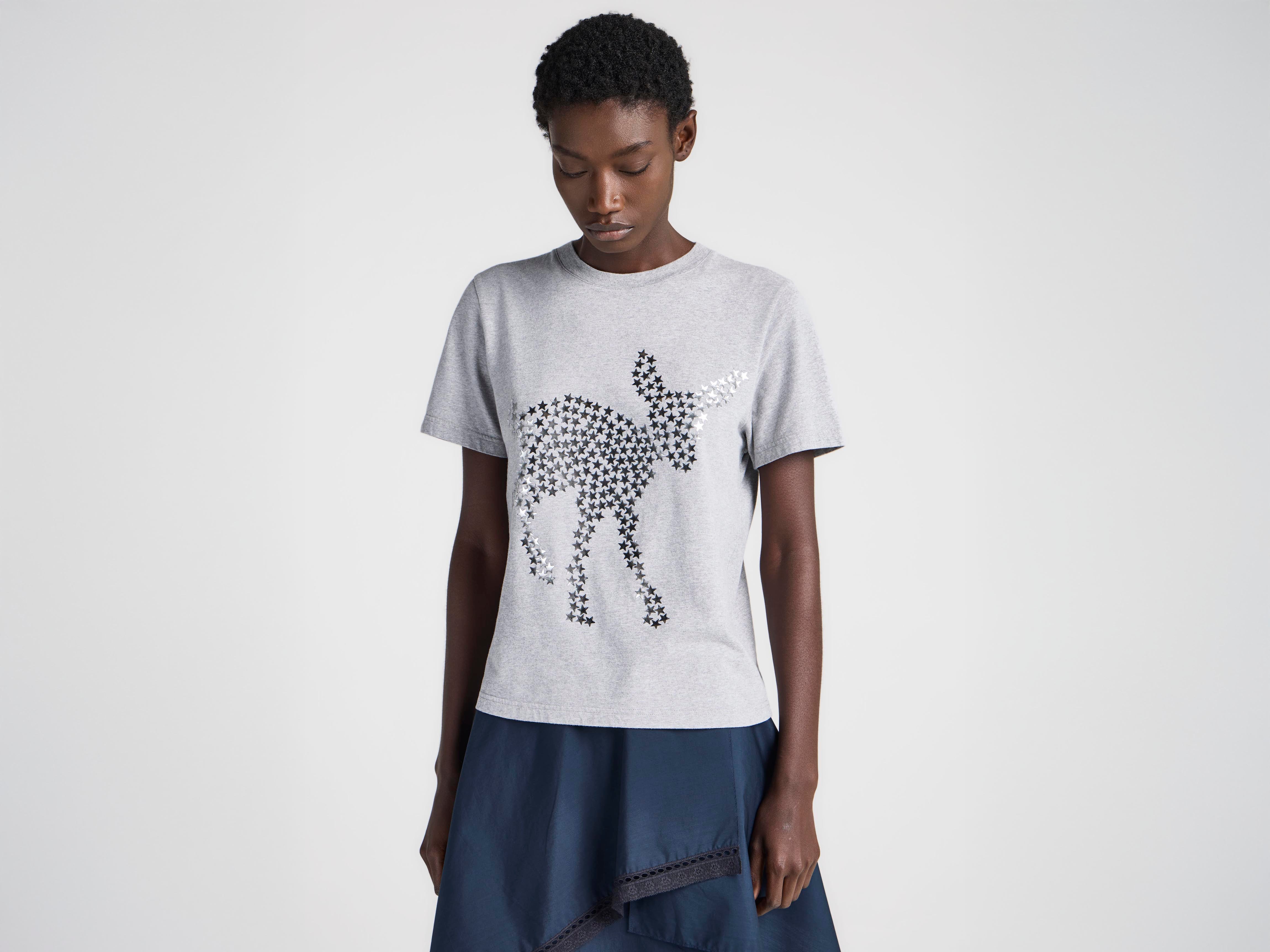 J.W.Anderson Animal Stars Graphic T-Shirt Baumwolle Mid Grey