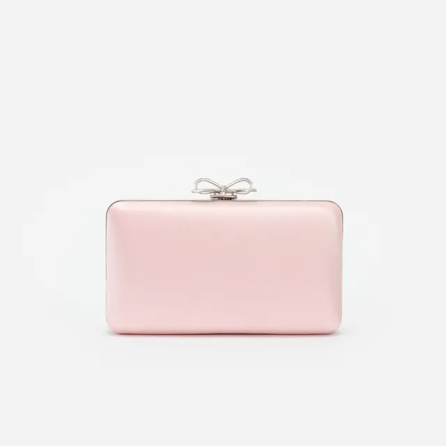 Self Portrait Satin Clutch Rosa Schleife Einheitsgröße