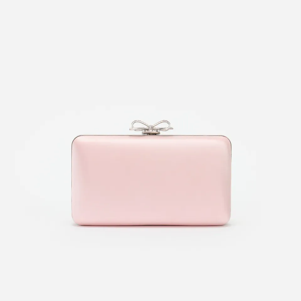 Self Portrait Satin Clutch Rosa Schleife Einheitsgröße