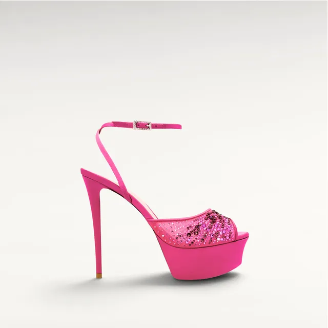 Gedebe Arianna Platform Plateau-Sandalen Kristall