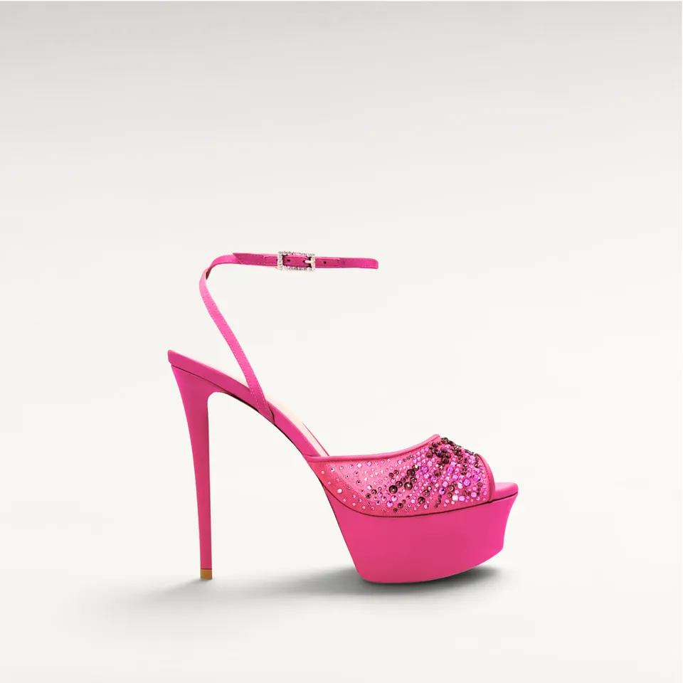 Gedebe Arianna Platform Plateau-Sandalen Kristall