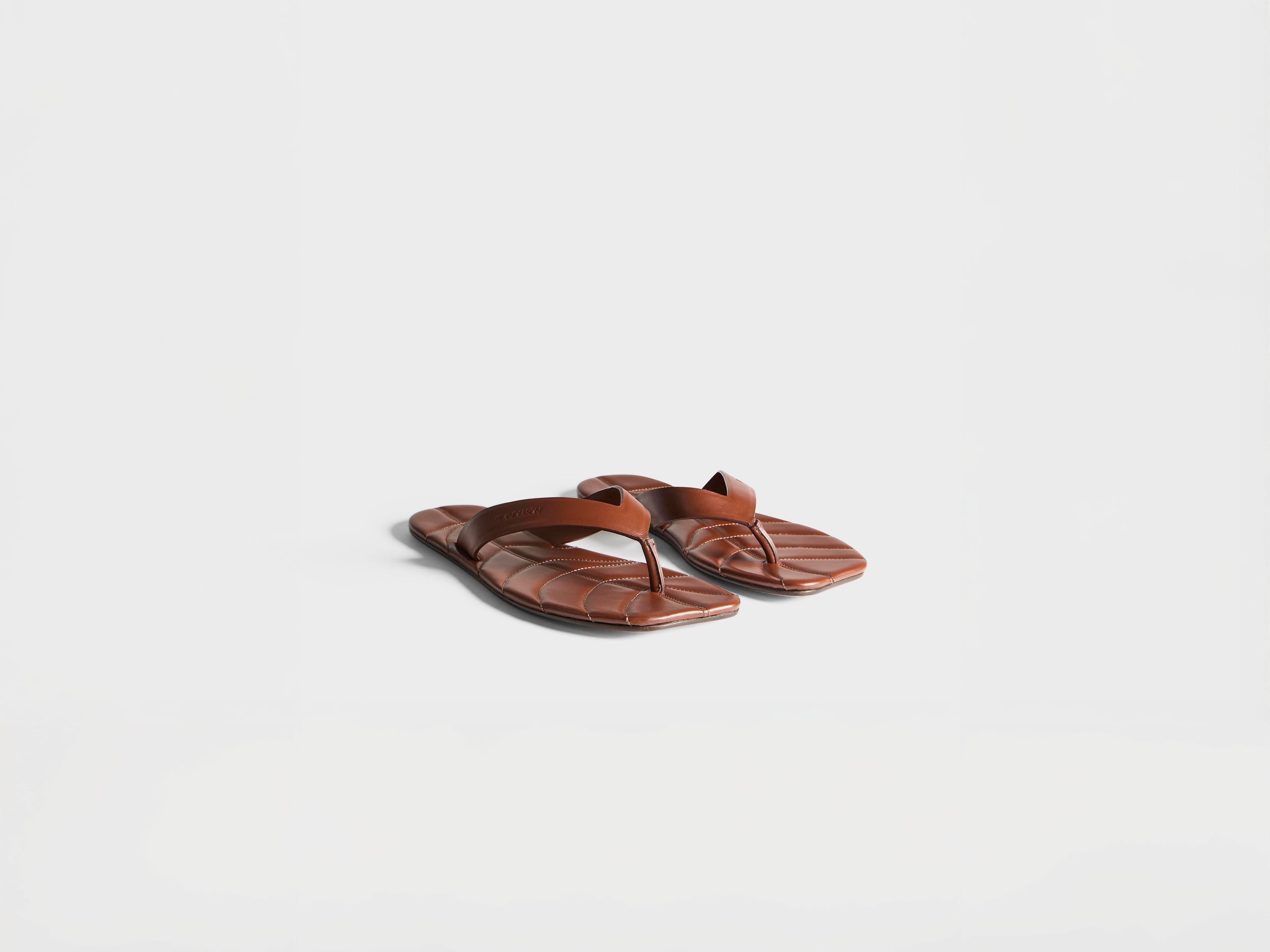 J.W.Anderson Leaf Slides Herren Braun Leder Offene Zehen