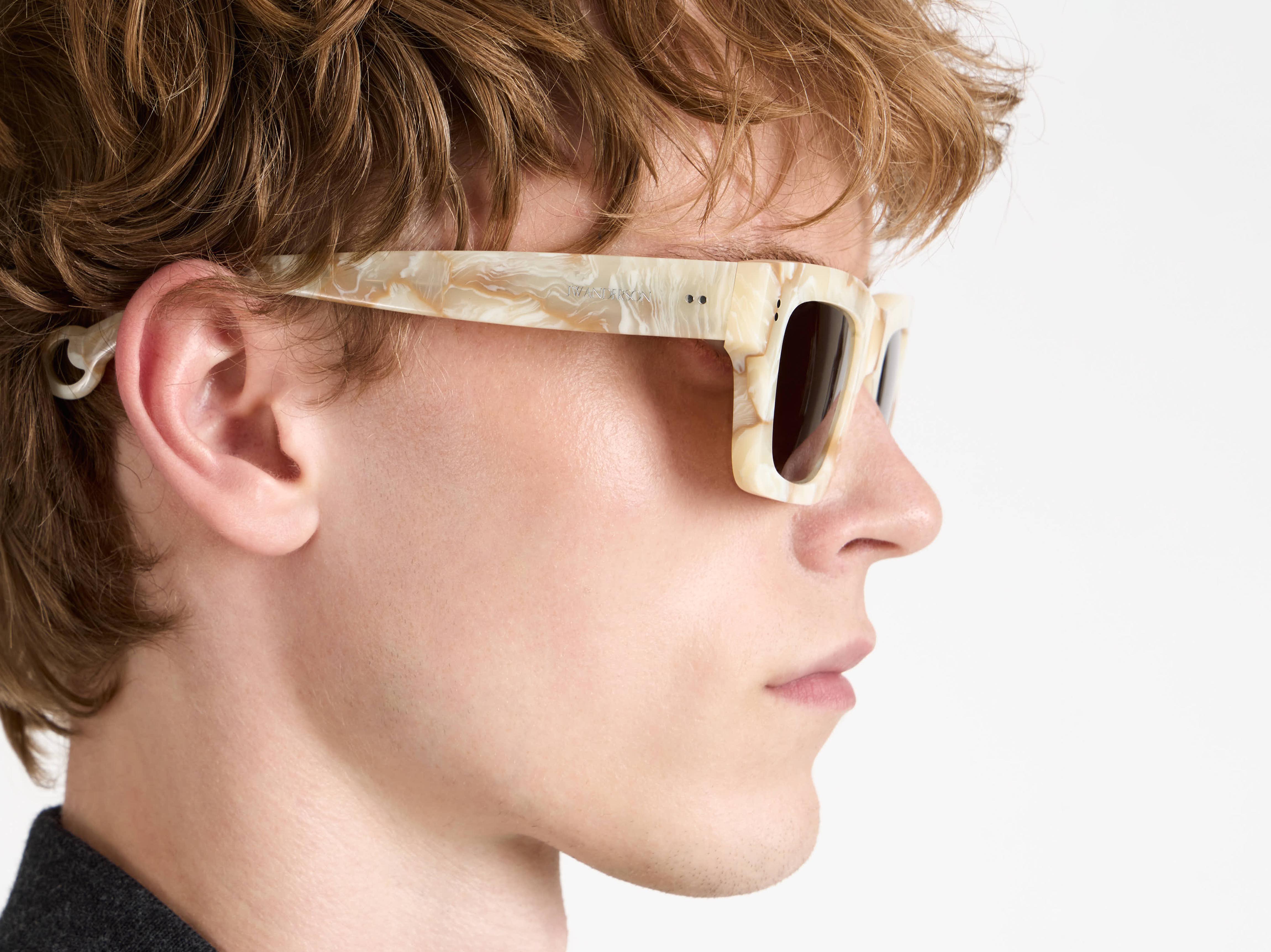 J.W.Anderson JWA02 Rectangular Sonnenbrille marble eckig