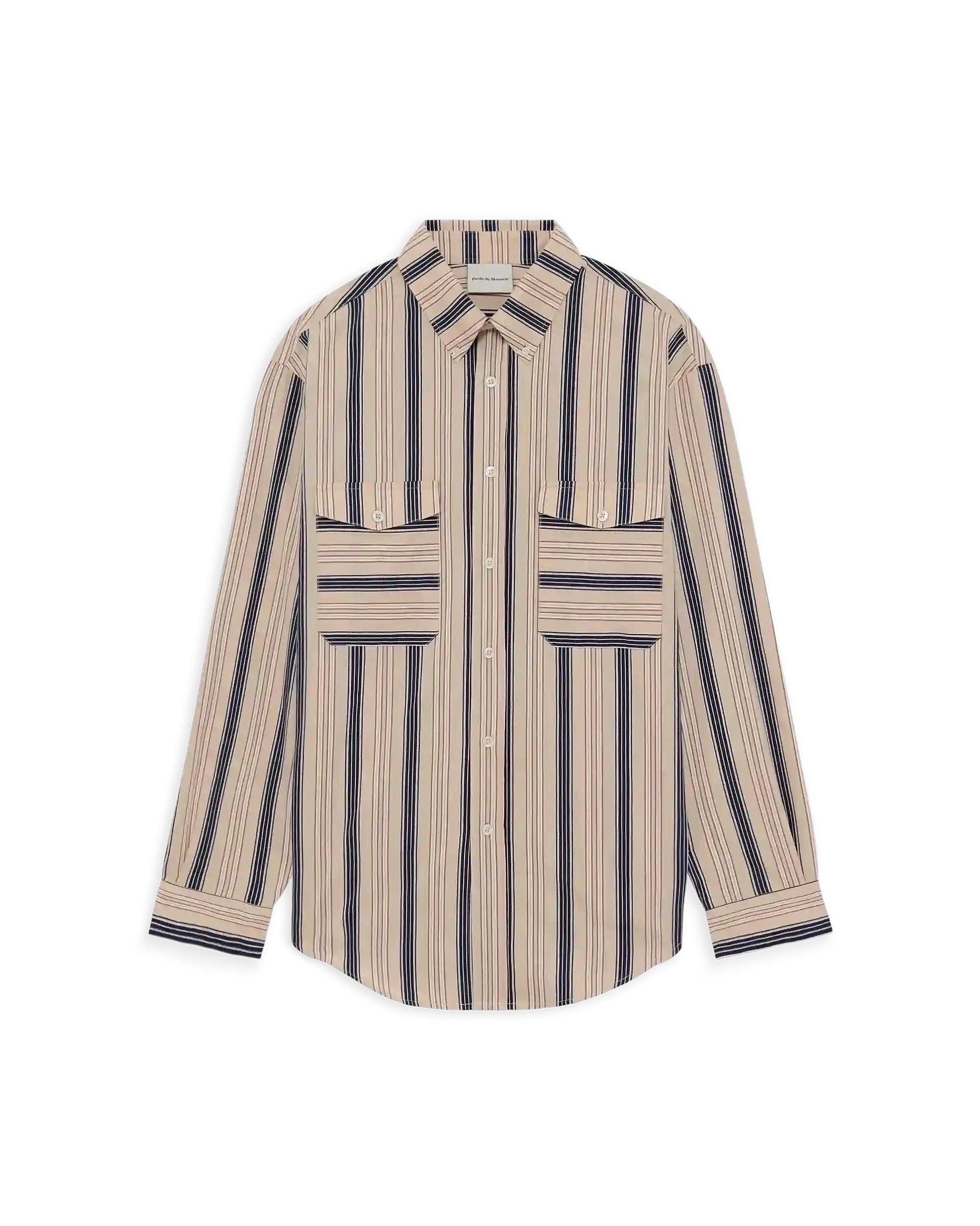 Drôle De Monsieur Chemise Rayée Hemd beige gestreift