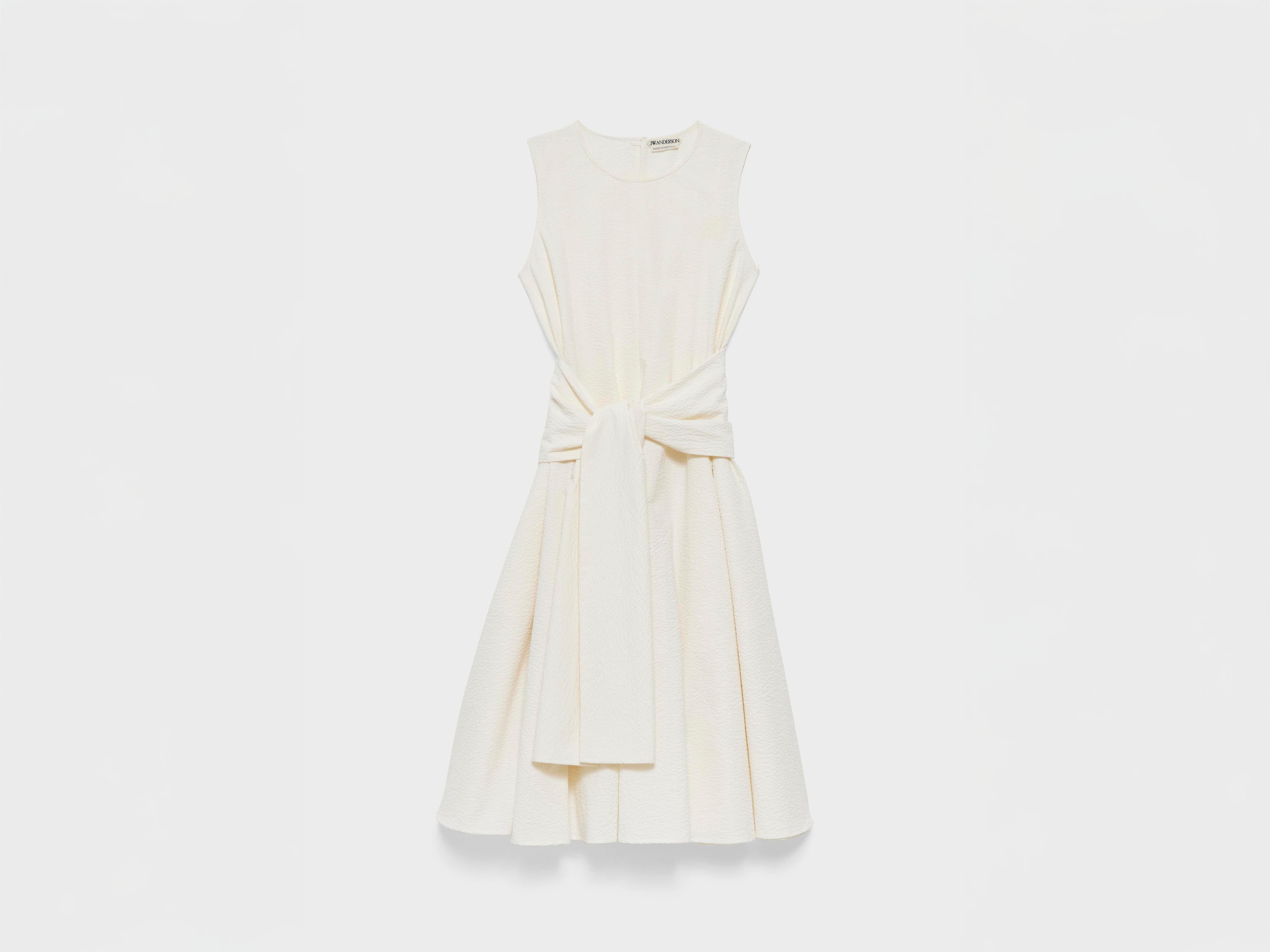 J.W.Anderson Cloque Kleid Ivory Baumwolle Ärmellos Damen