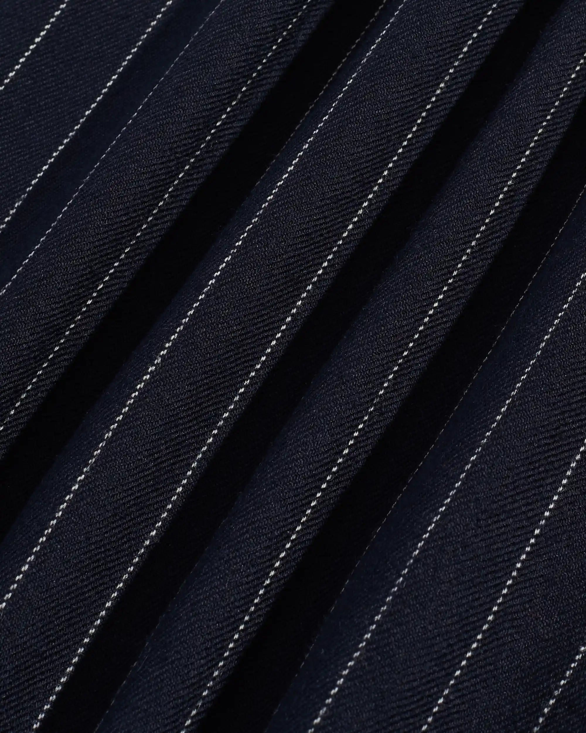 Drôle De Monsieur Striped Single Pleat Hose Navy Wolle