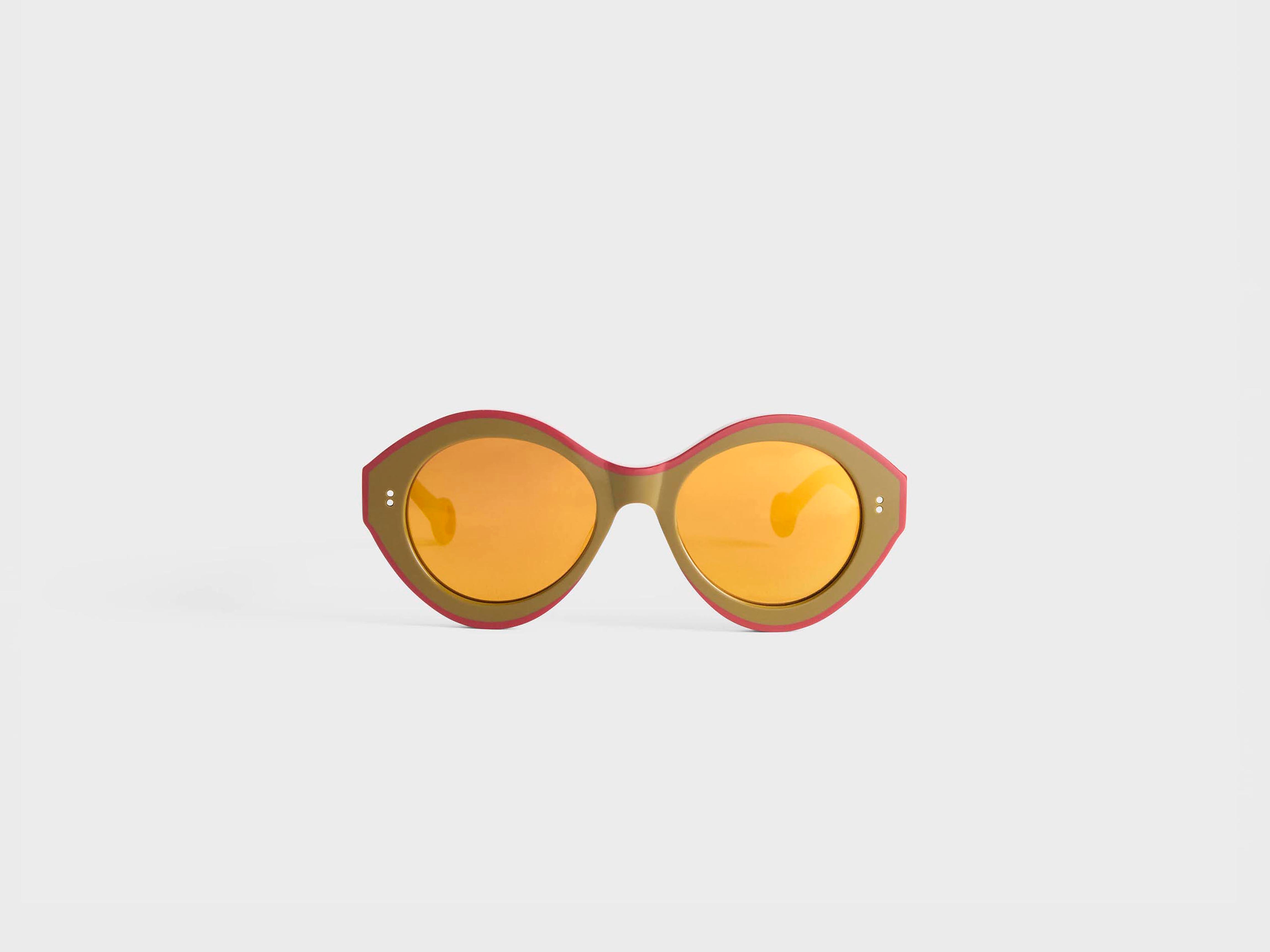 J.W.Anderson JWA07 Bumper Sonnenbrille khaki bordeaux Acetat
