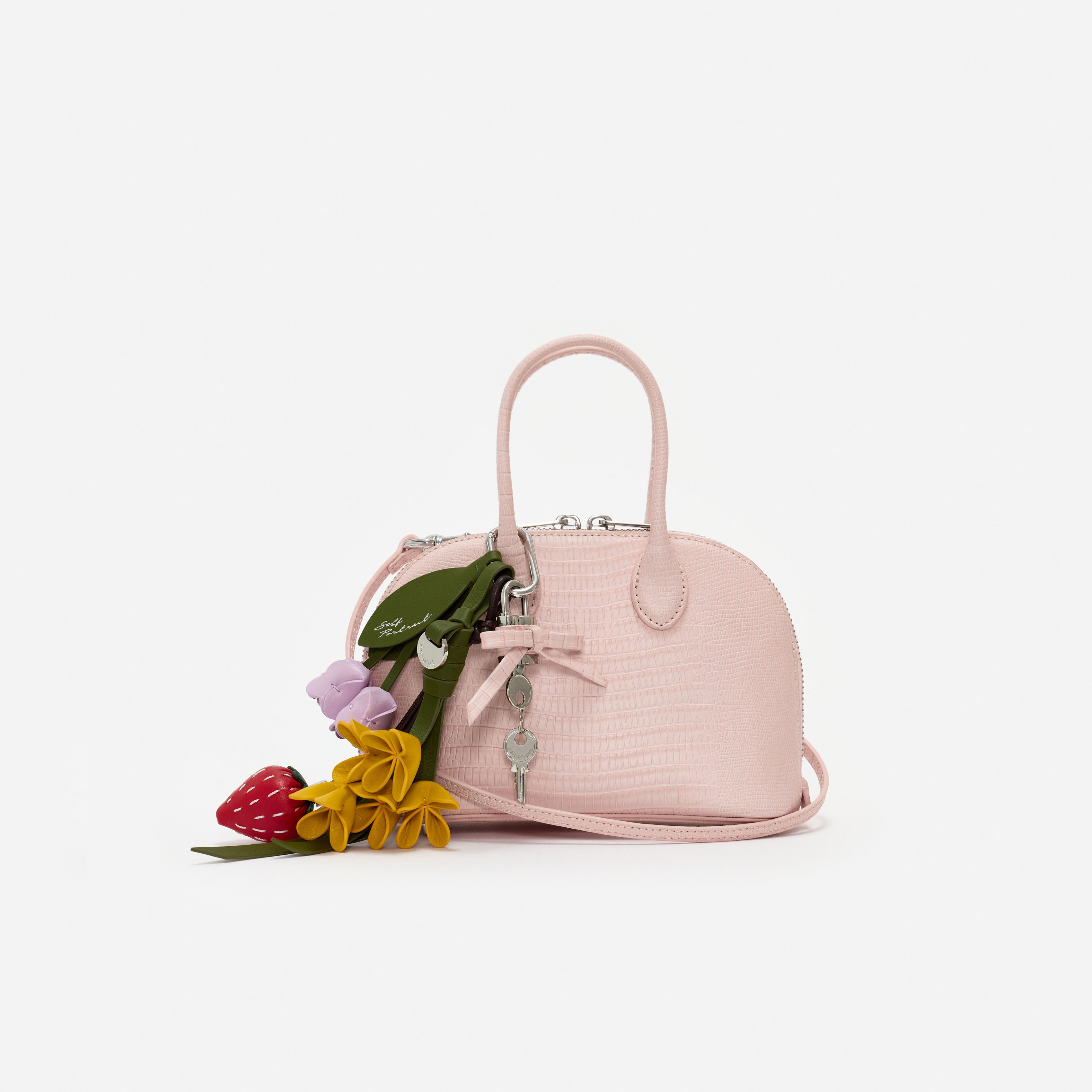 Self Portrait Embossed Leather Pink Mini Bag Tasche Rosa