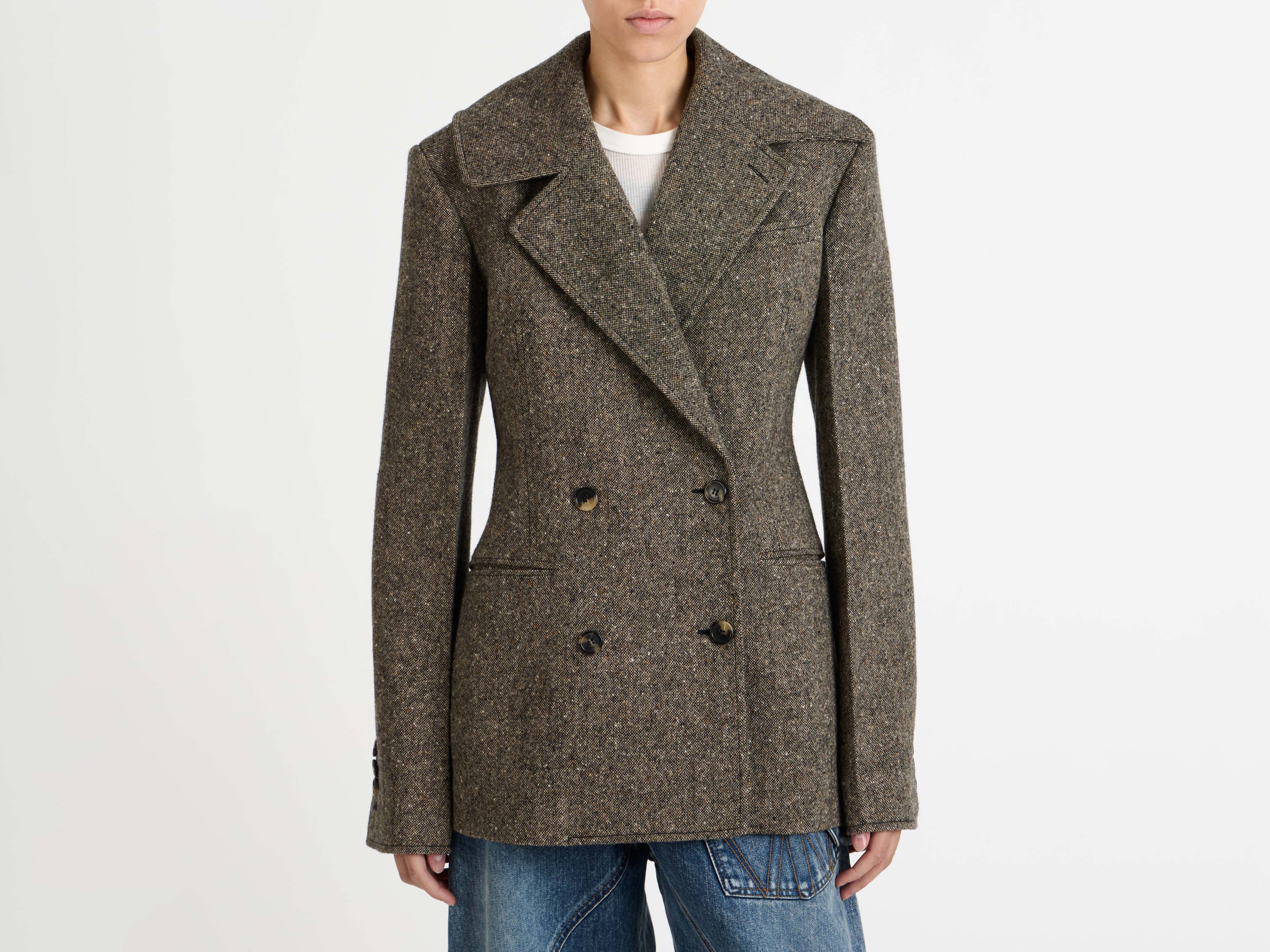 J.W.Anderson Fitted Waist Blazer Damenjacke Schwarz Beige 10