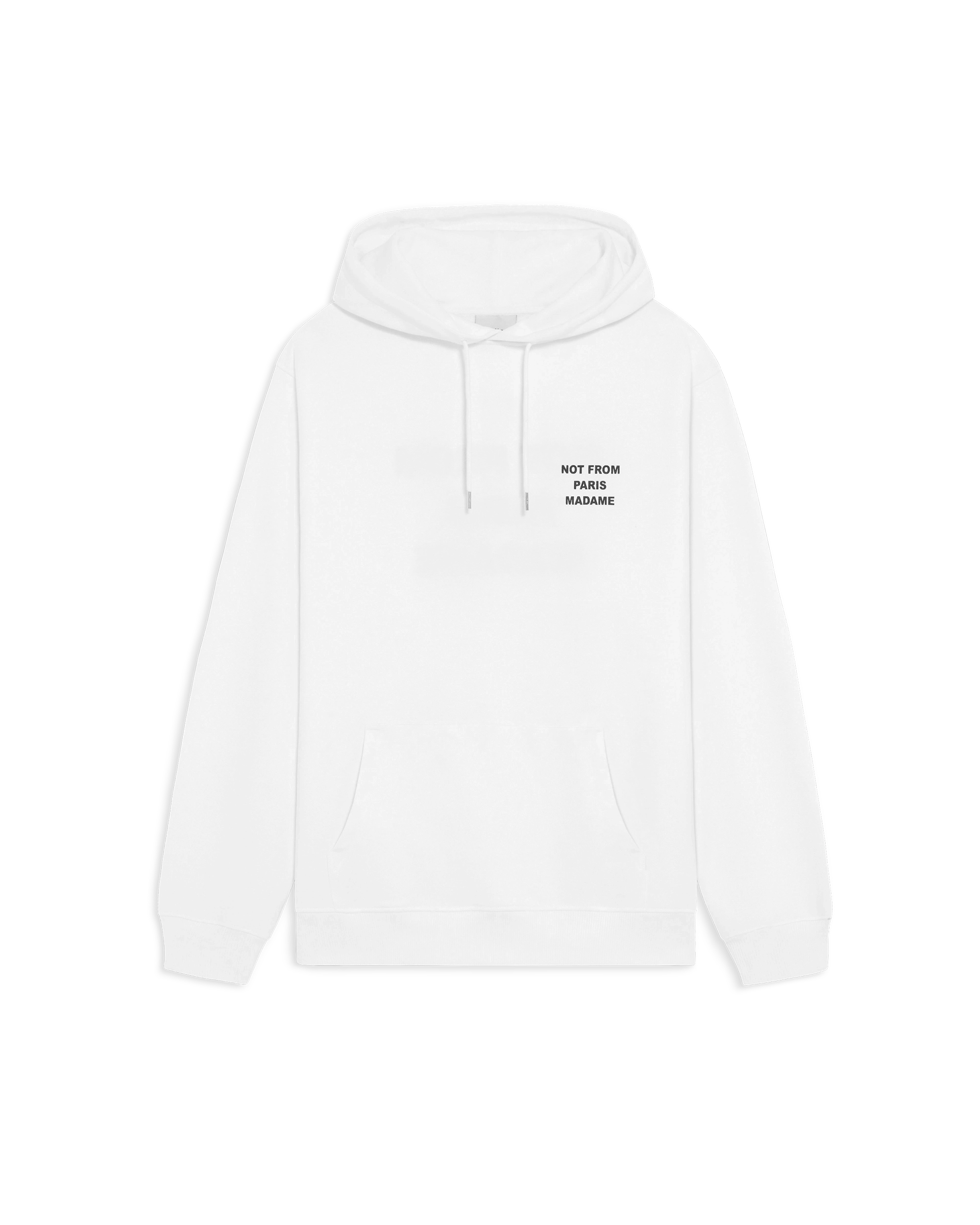 Drôle De Monsieur Hoodie Slogan Kapuzenpullover Weiß Baumwolle