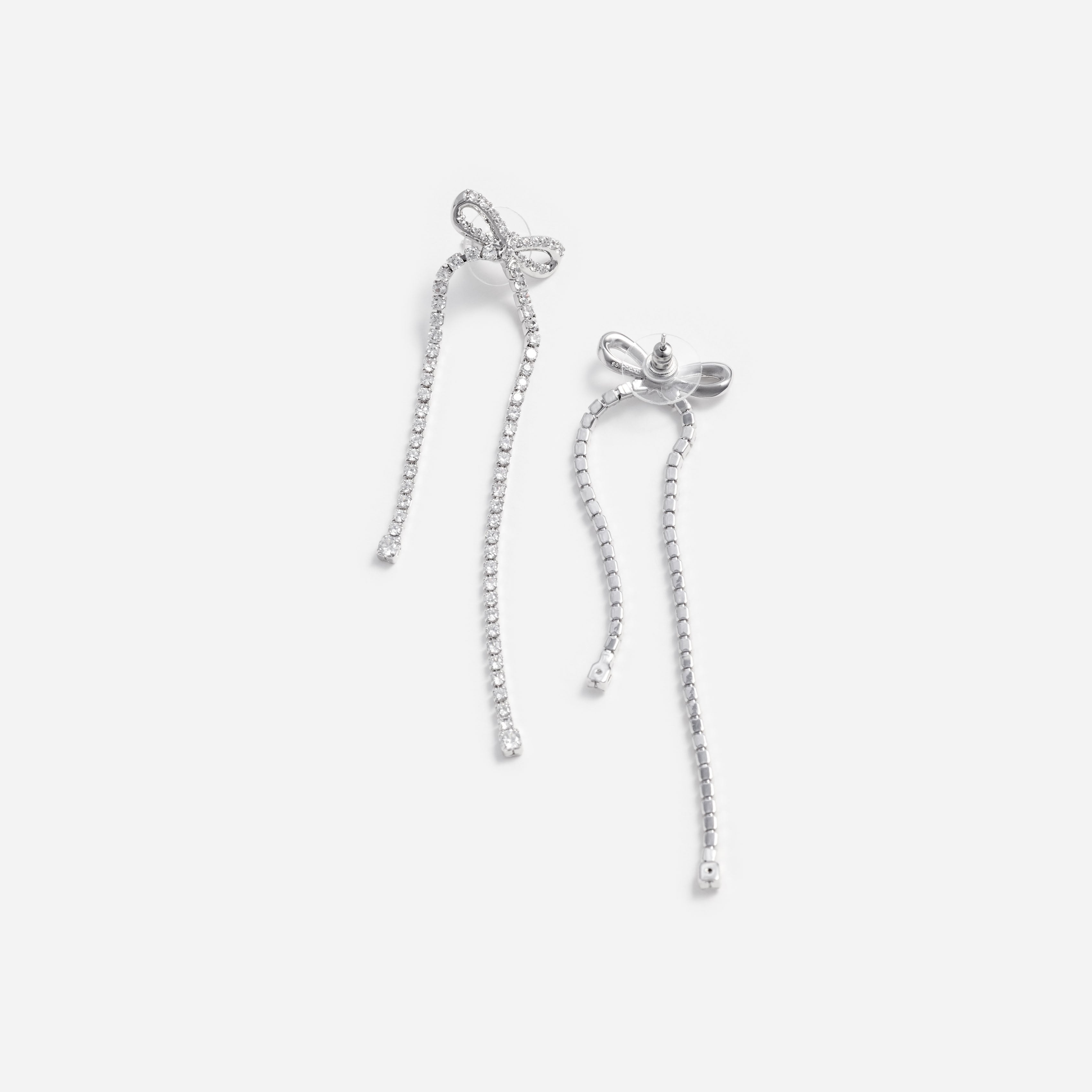 Self Portrait Crystal Bow Dangle Ohrringe Silber Schleife