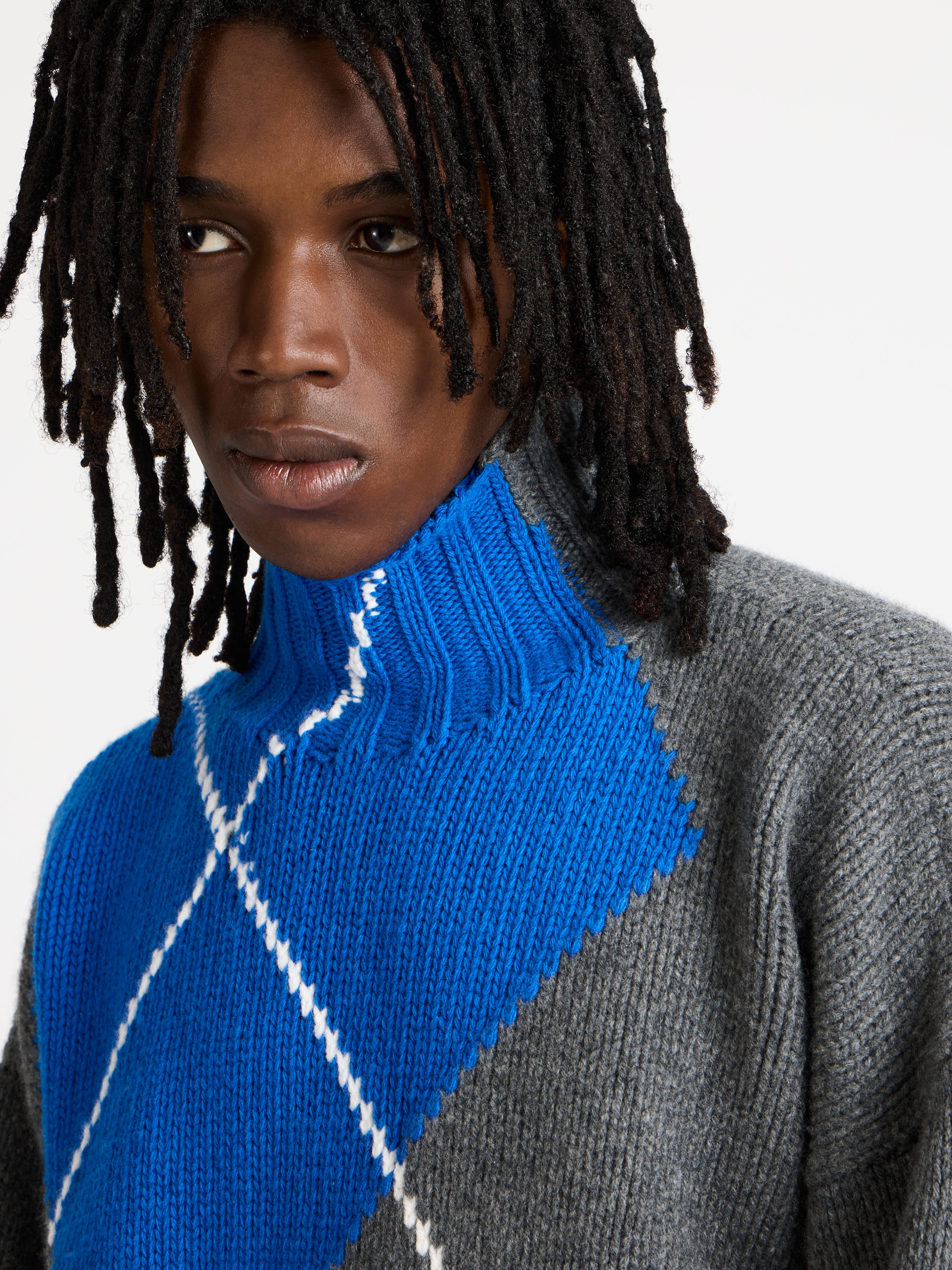 J.W.Anderson x Pringle Argyle Rollkragenpullover Wolle
