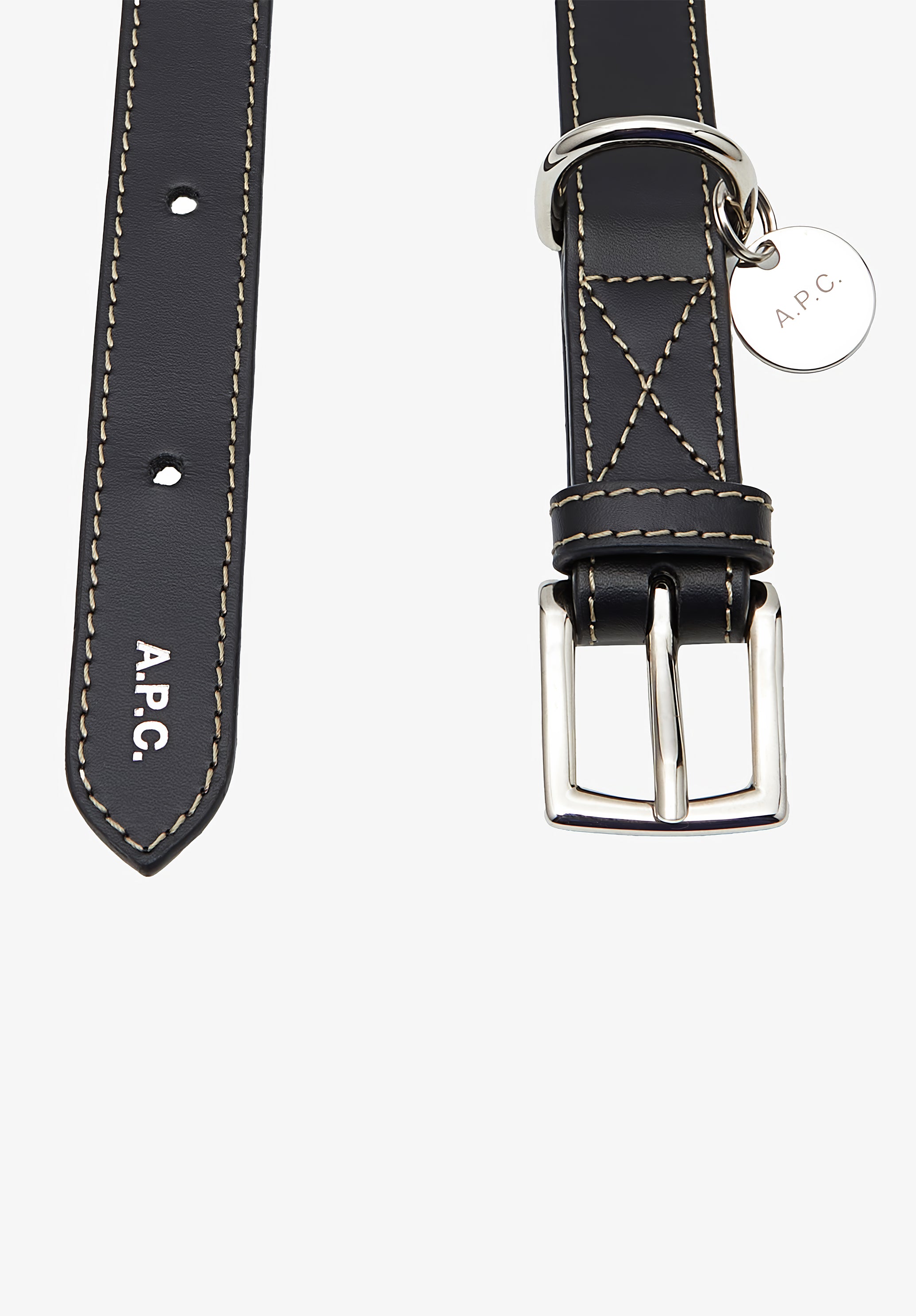 A.P.C. Toutou Hundehalsband Leder Schwarz T1