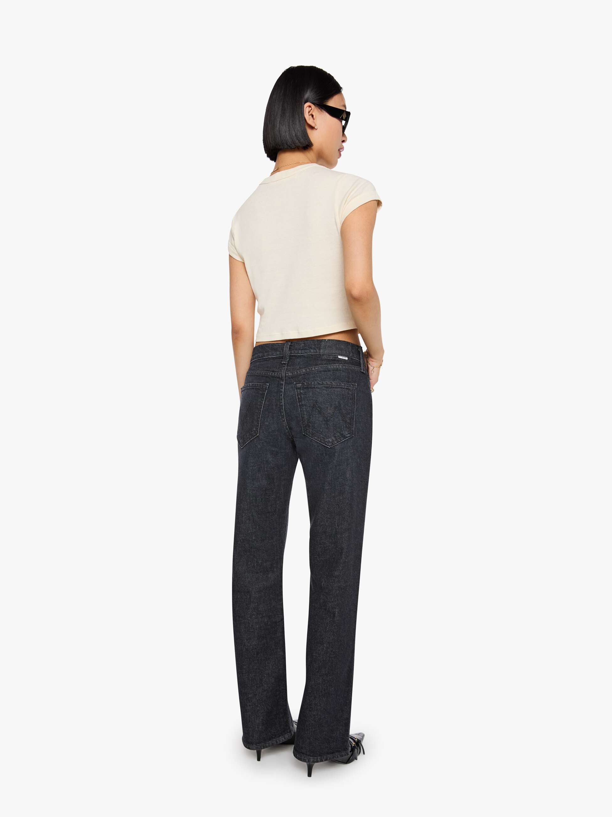 Mother Petites The Lil Reifler Jeans Starry Eyed Schwarz
