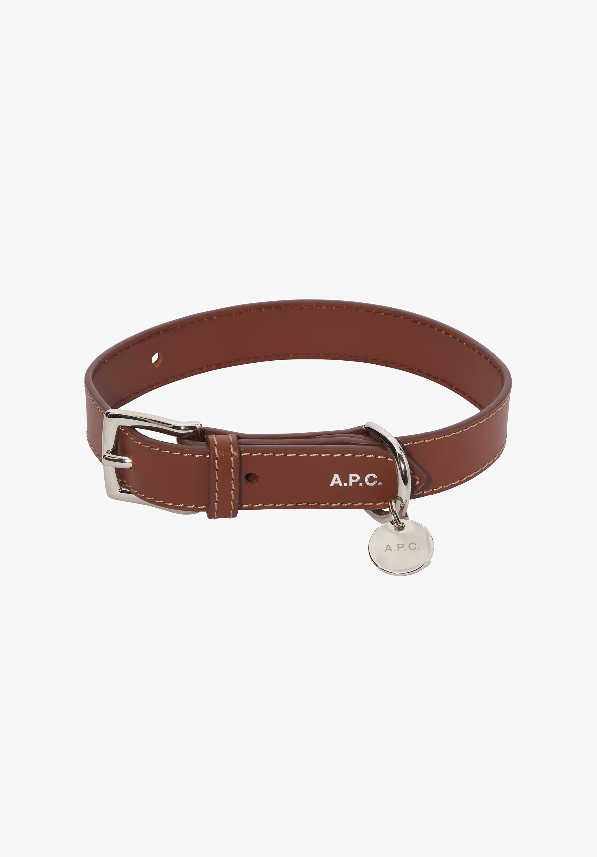 A.P.C. Toutou Hundehalsband Leder braun T1 verstellbar