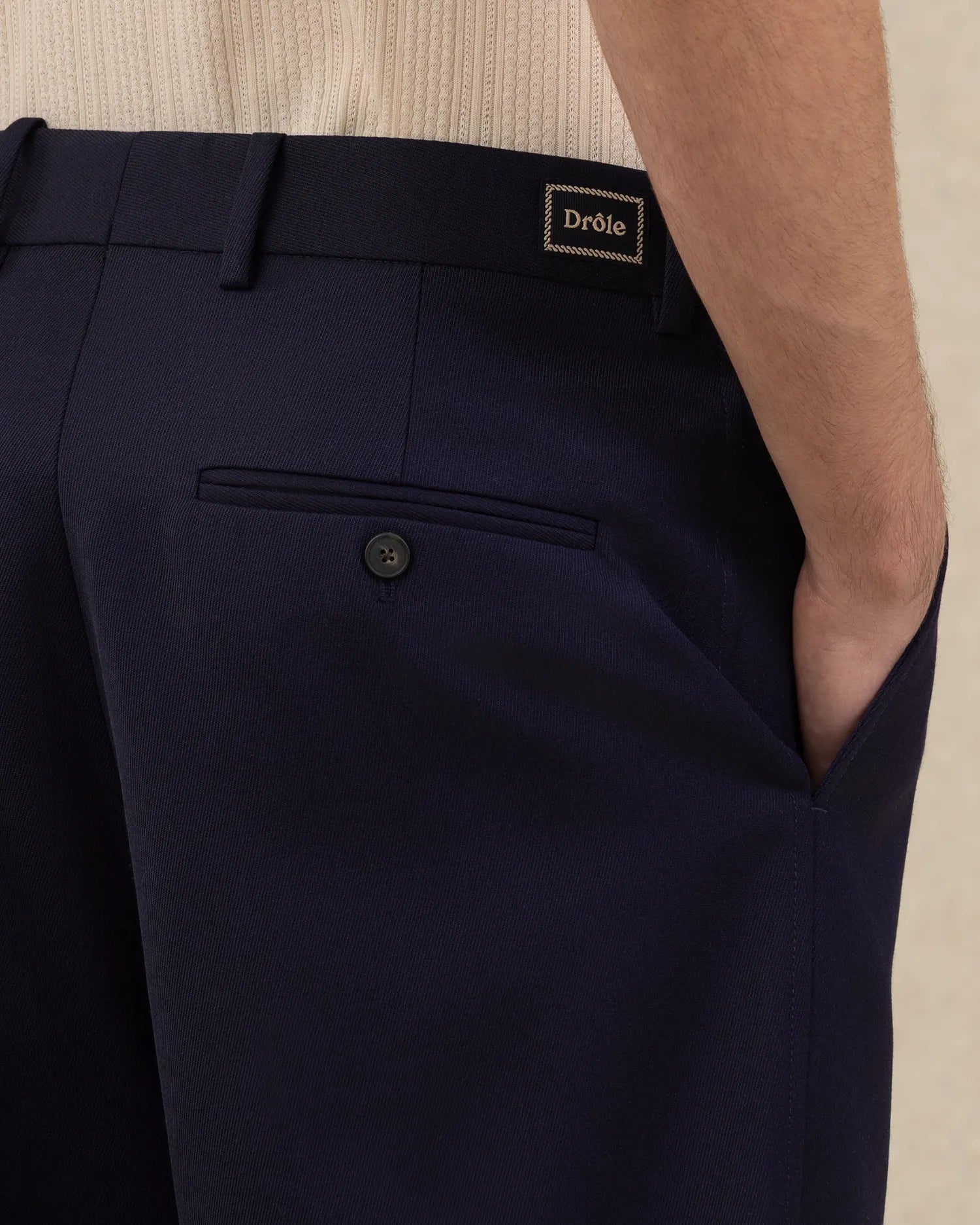 Drôle De Monsieur Pantalon Cropped Hose Navy Wolle