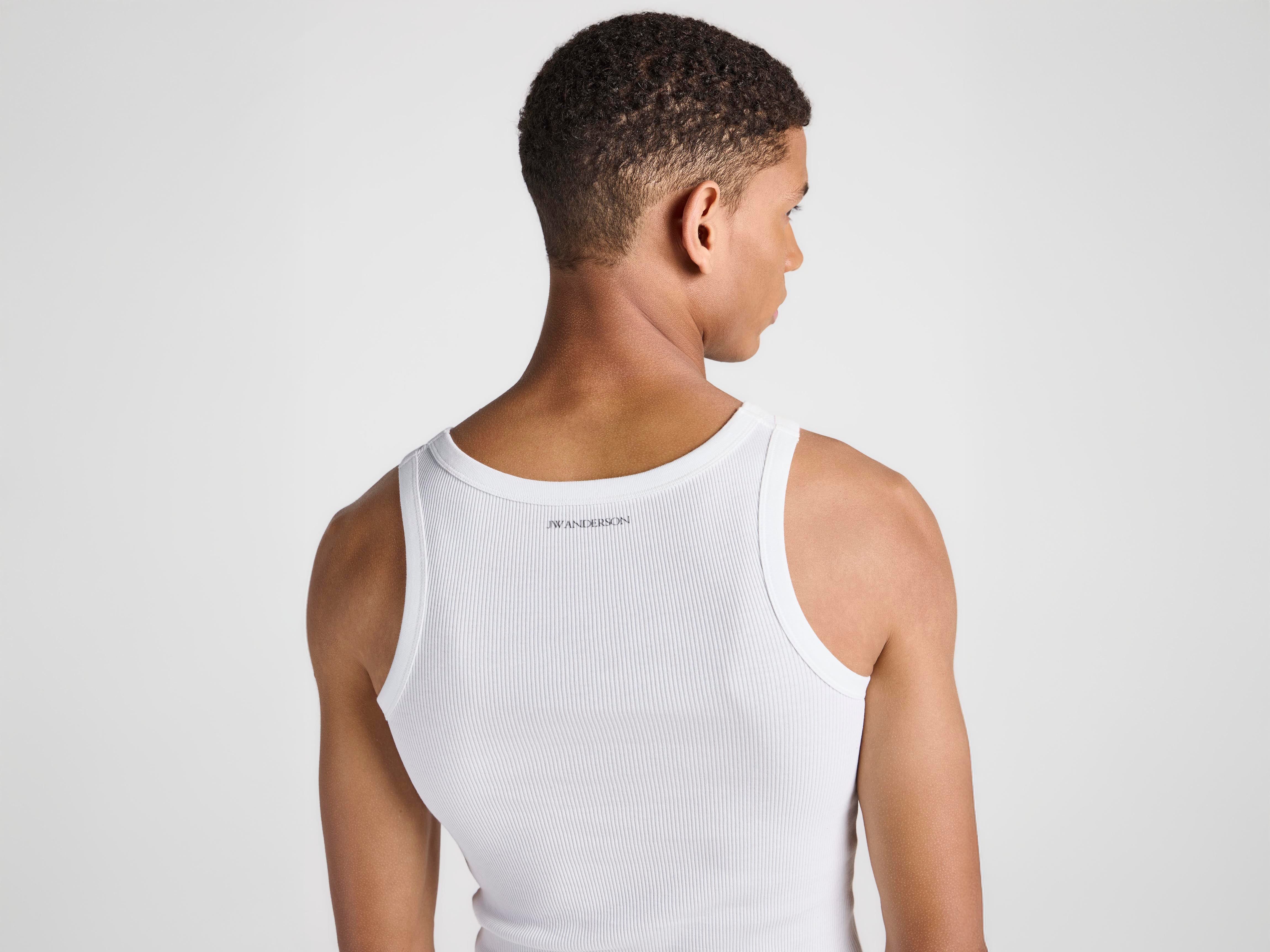 J.W.Anderson Rib Vest Tanktop Weiß Herren Slim Fit