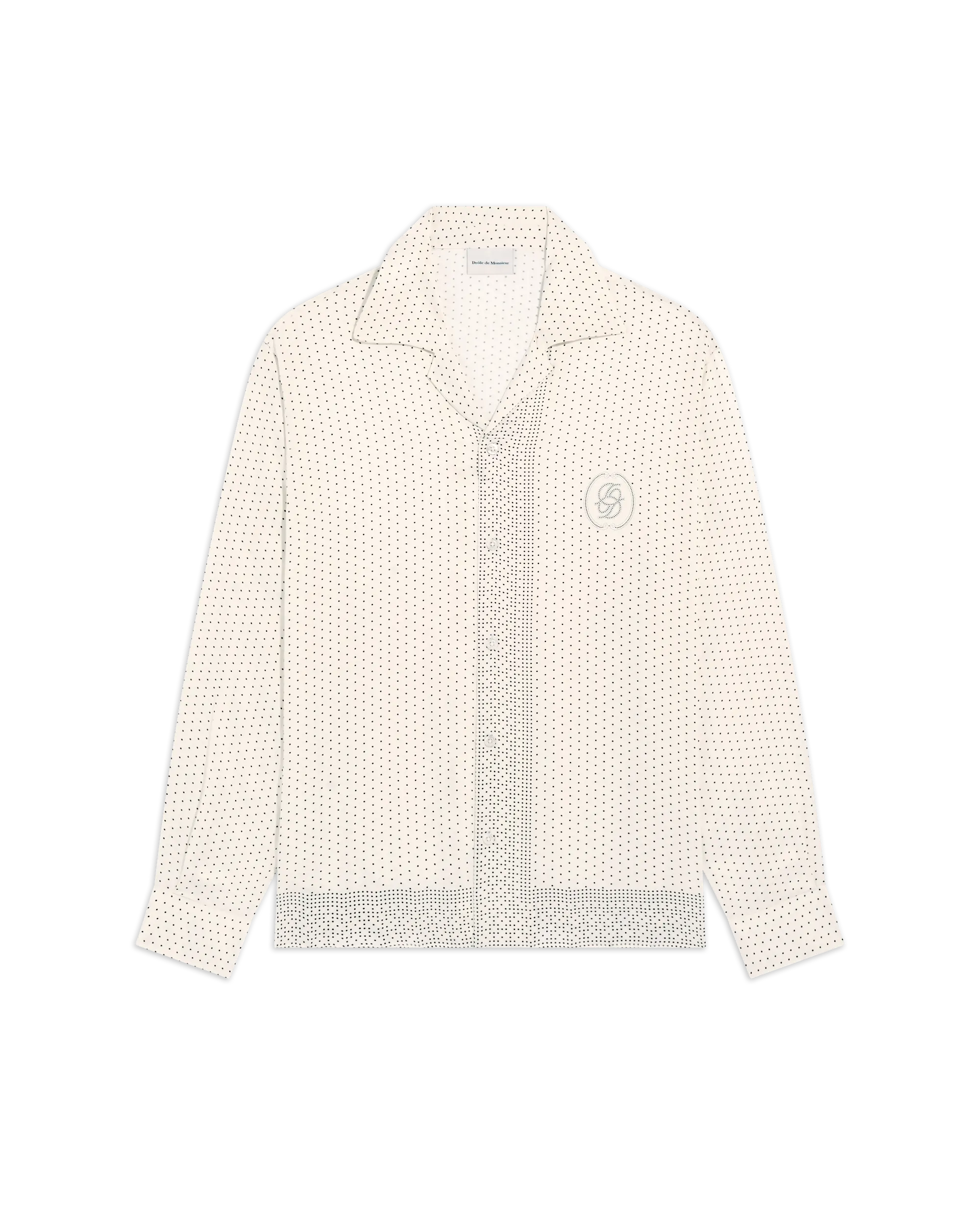 Drôle De Monsieur Notcha Dots Print Hemd Viskose Weiß