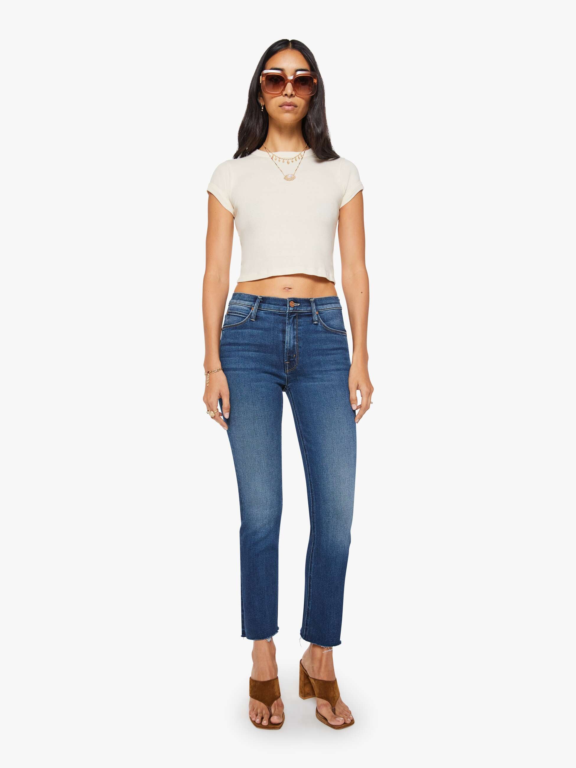 Mother Mid Rise Dazzler Jeans Taking Chances Fransen