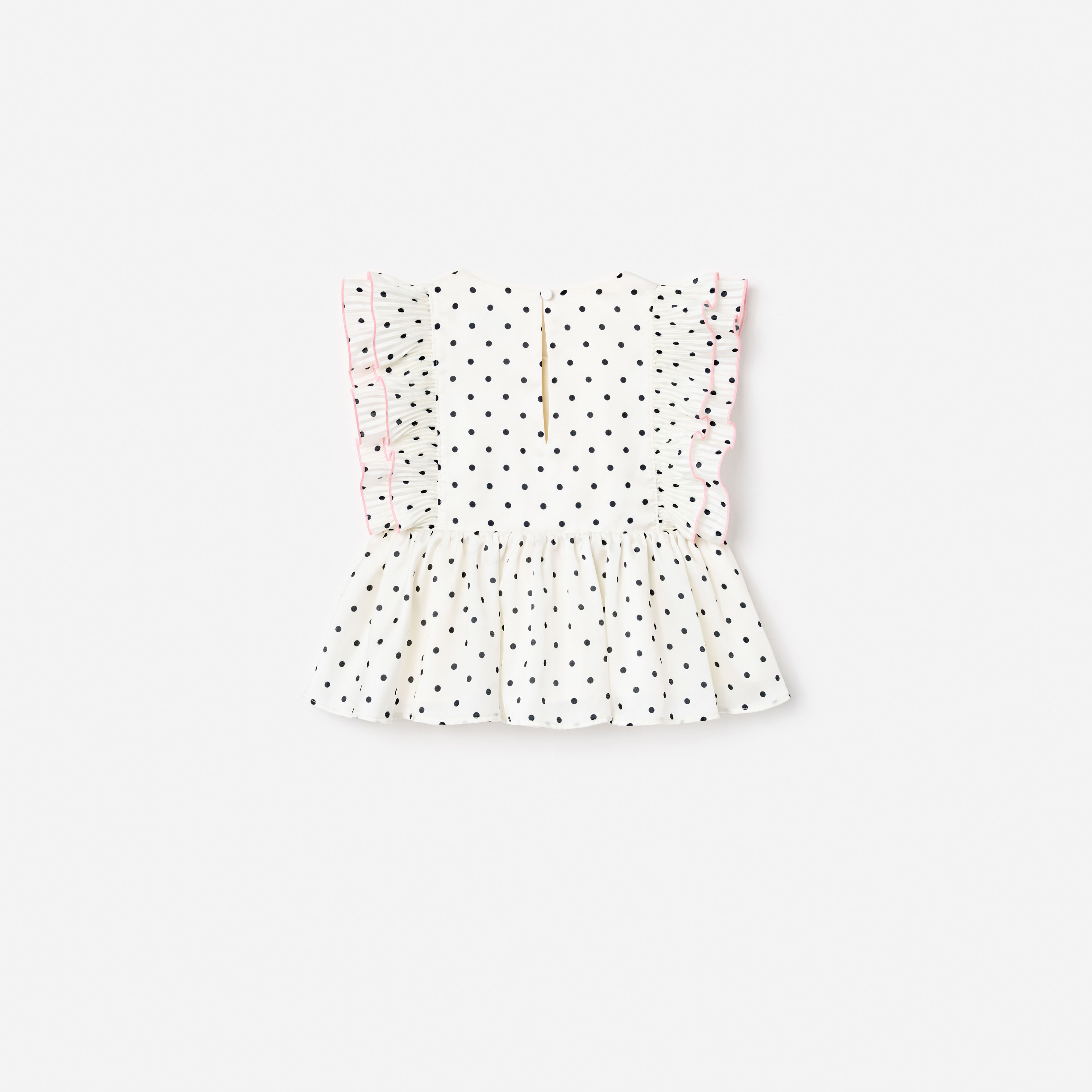 Self Portrait Cream Polka Dot Frill Top Creme 5/6 Leinen