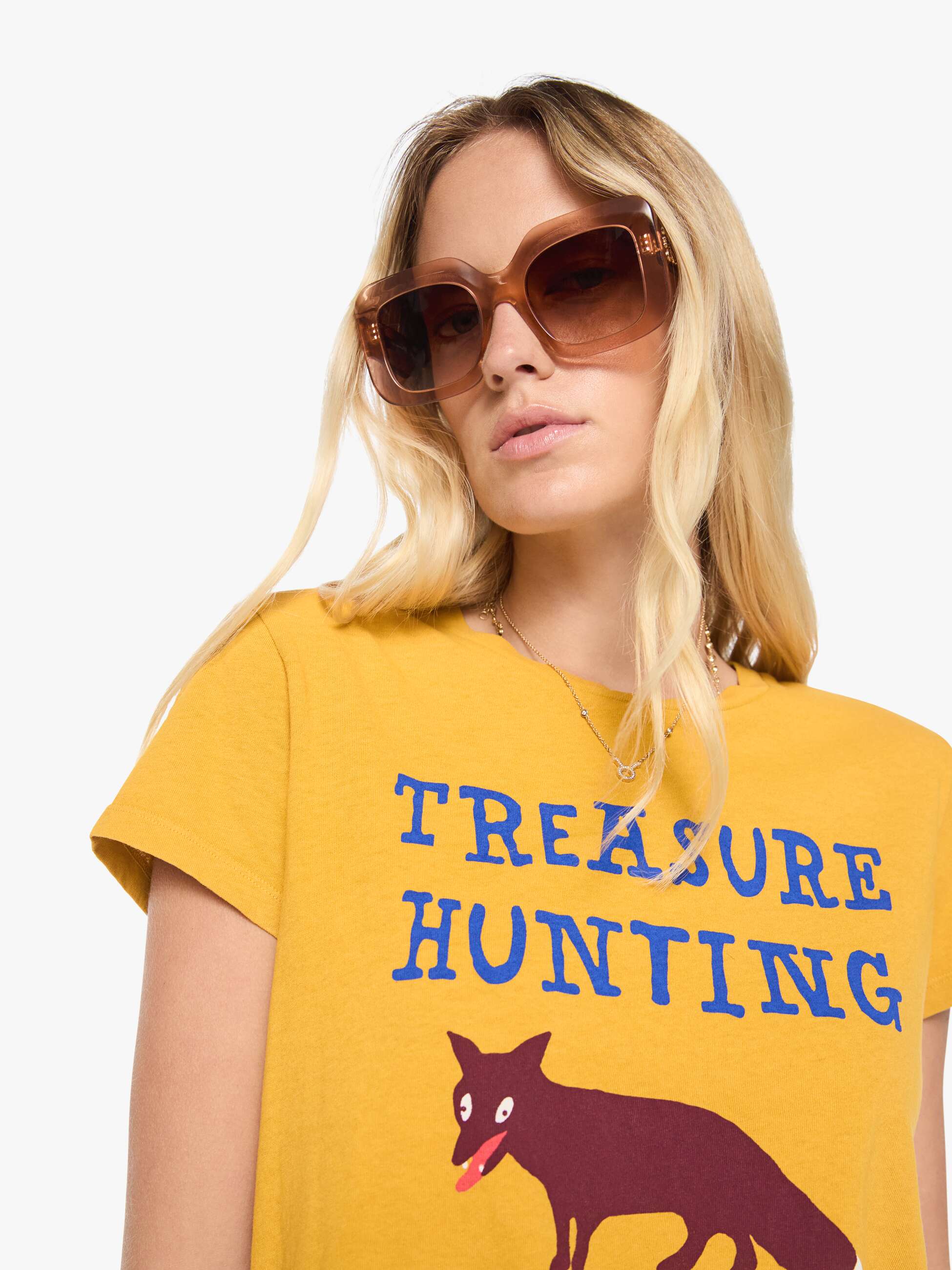 Mother Boxy Goodie Goodie T-Shirt Goldgelb Fuchs