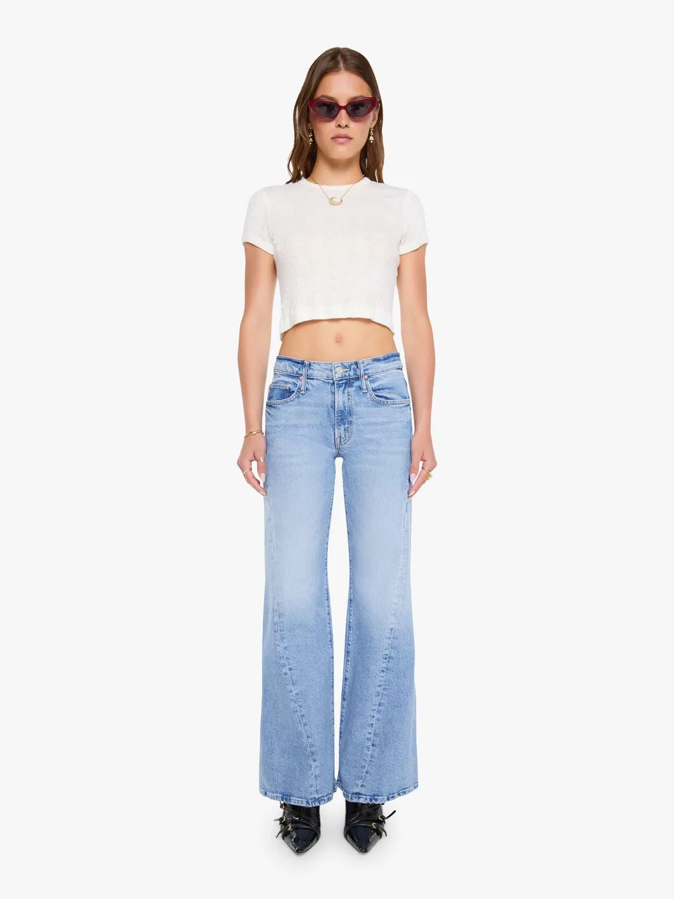 Mother Sidestepper Twist Jeans Sow Surreal hellblau