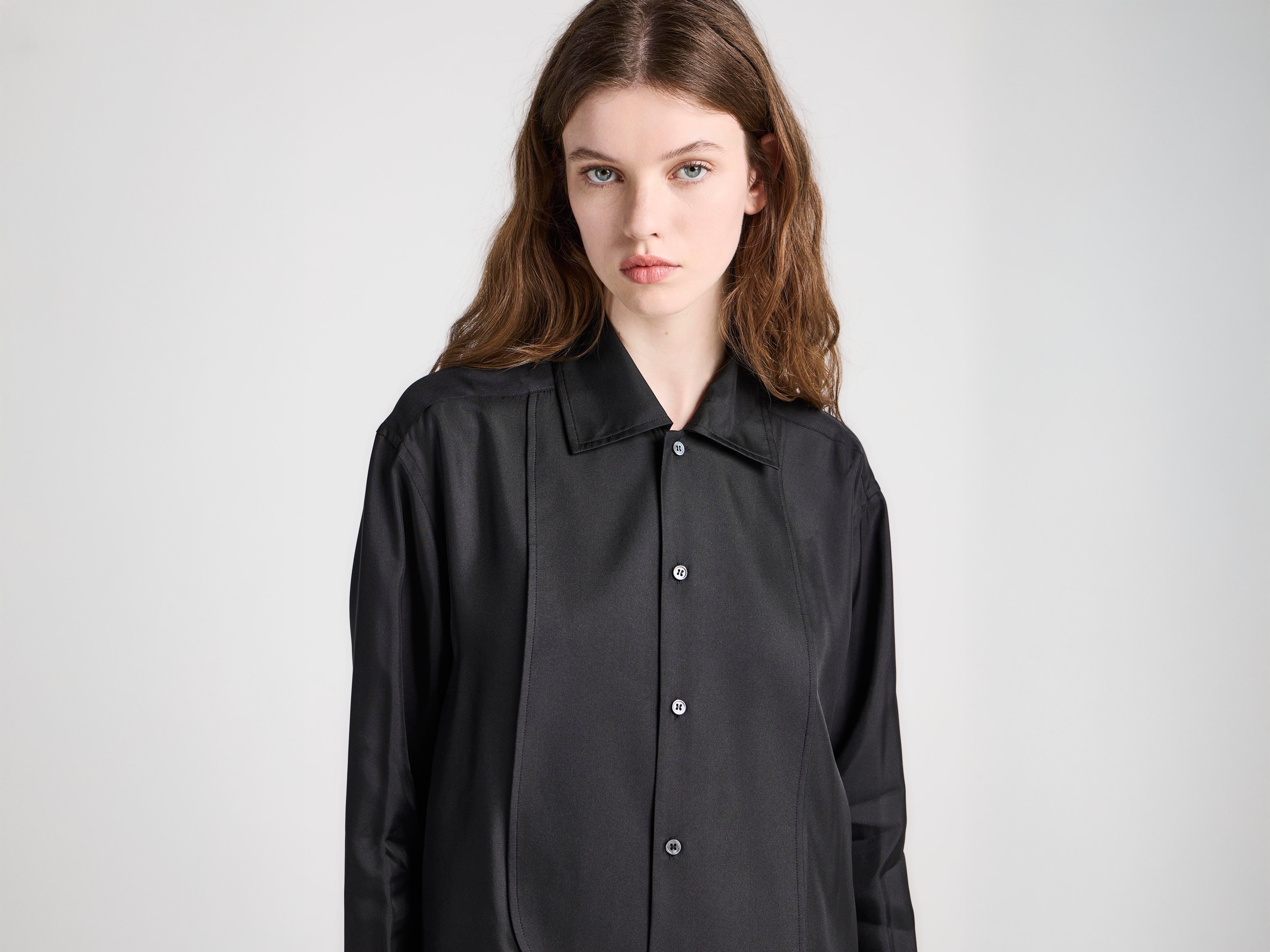 J.W.Anderson Tuxedo Drape Silk Kleid Damen Schwarz Seide