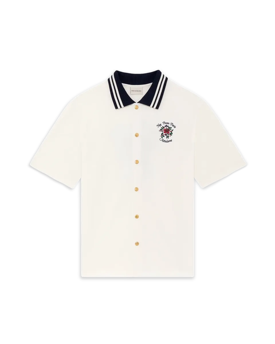 Drôle De Monsieur Slogan Rose Hemd Off White Piqué