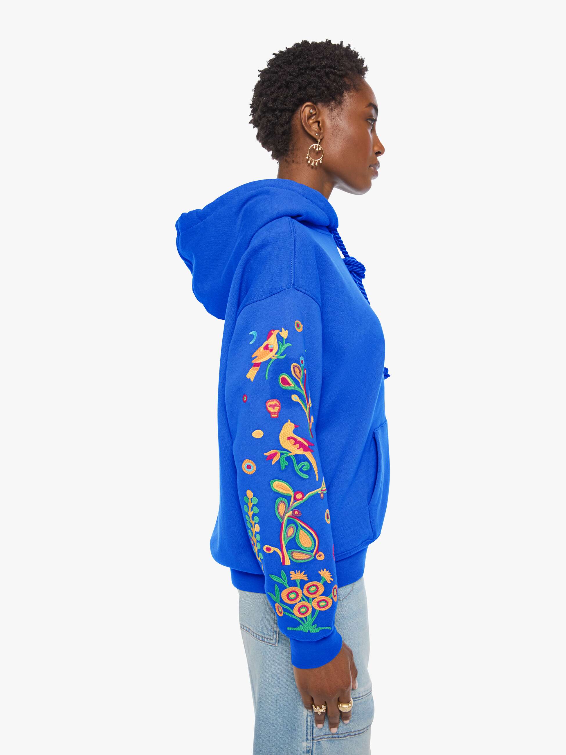 Mother The Big Deal Hoodie Dazzling Blue Stickerei