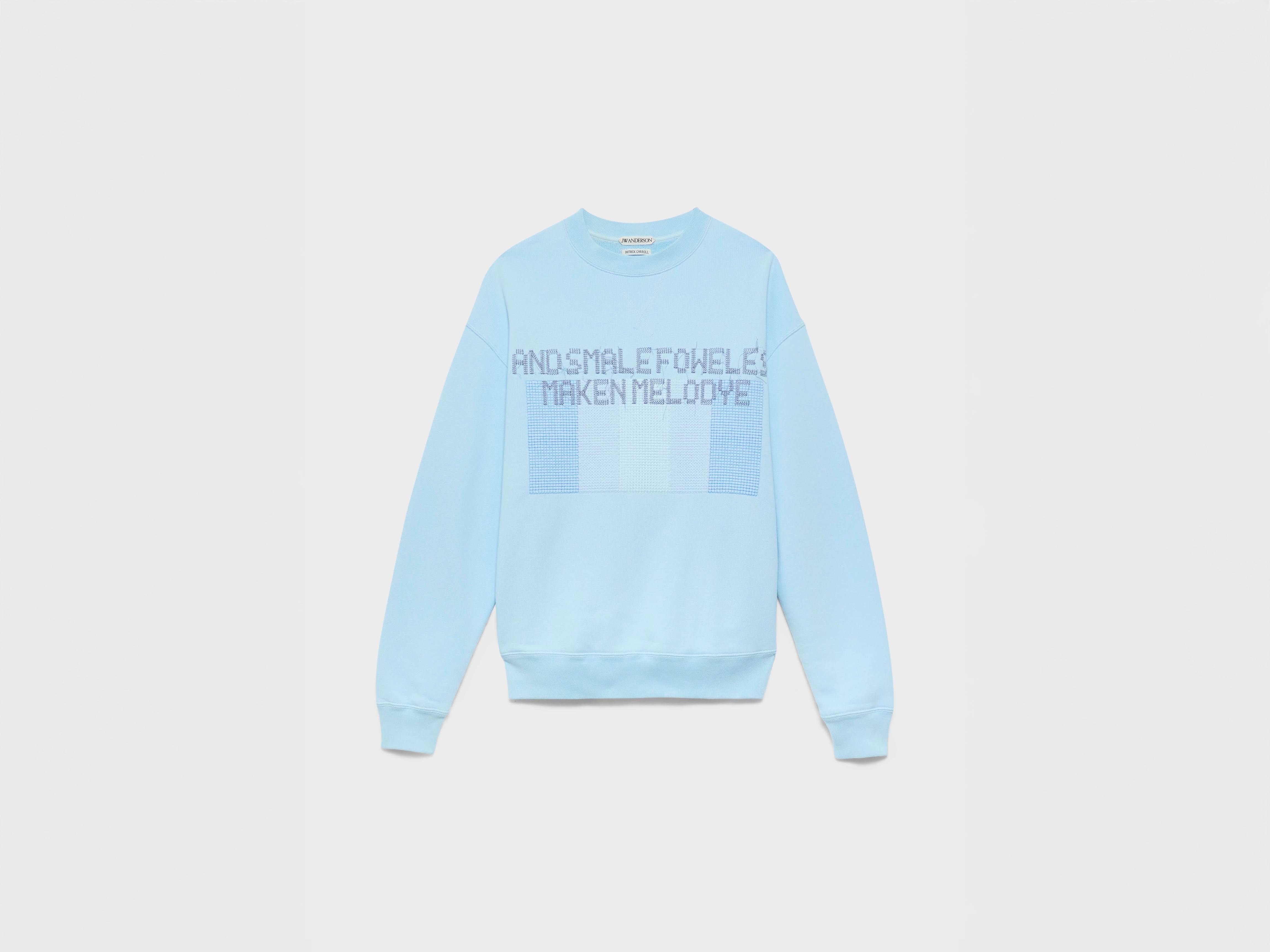 J.W.Anderson Painted Birds Sweatshirt Sky Blue Baumwolle