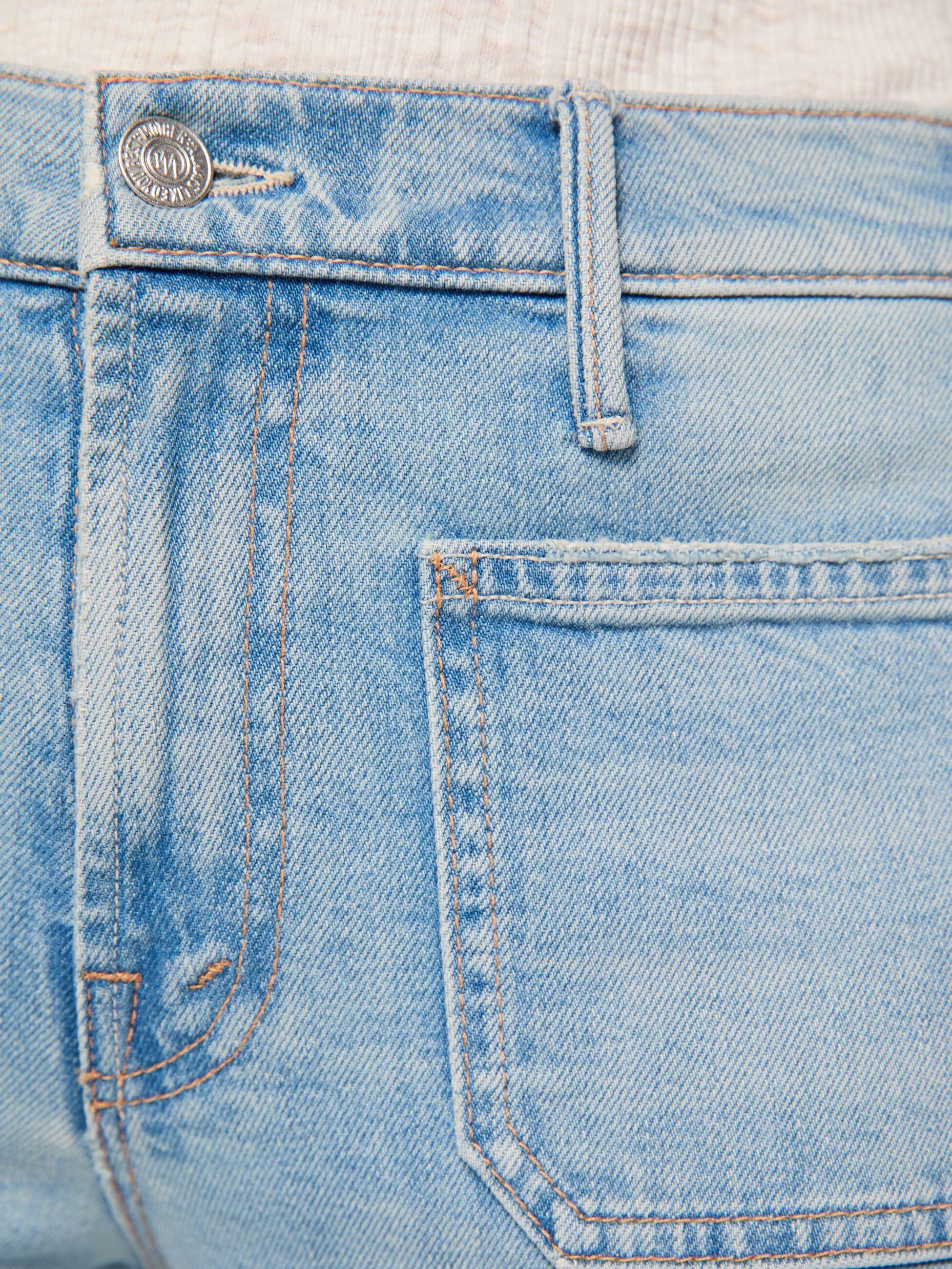 Mother Denim The Patch Pocket Insider Sneak Jeans Go Long Hellblau