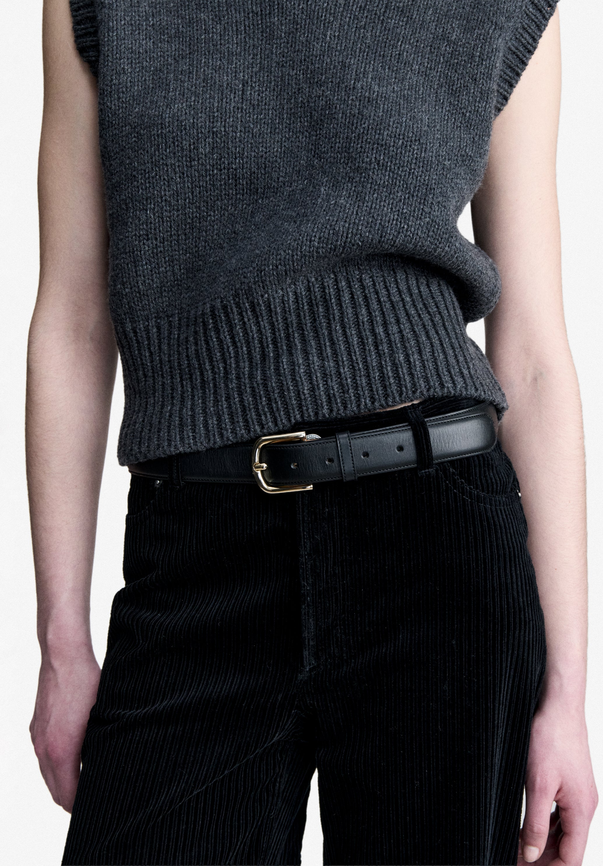A.P.C. Wollpullover ärmellos anthrazit recycelte Wolle