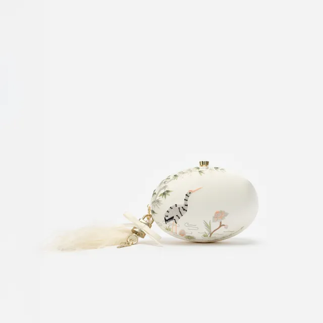 Self Portrait Handbags Oval Clutch Tasche Creme